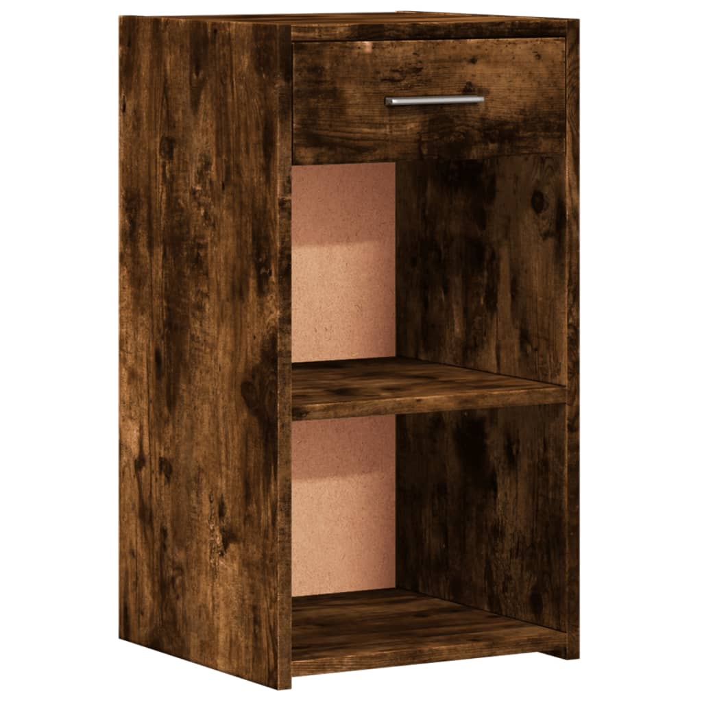 Table De Chevet Avec Étagères Et Tiroir 35 X 34 X 65 Cm Bois Dec033546