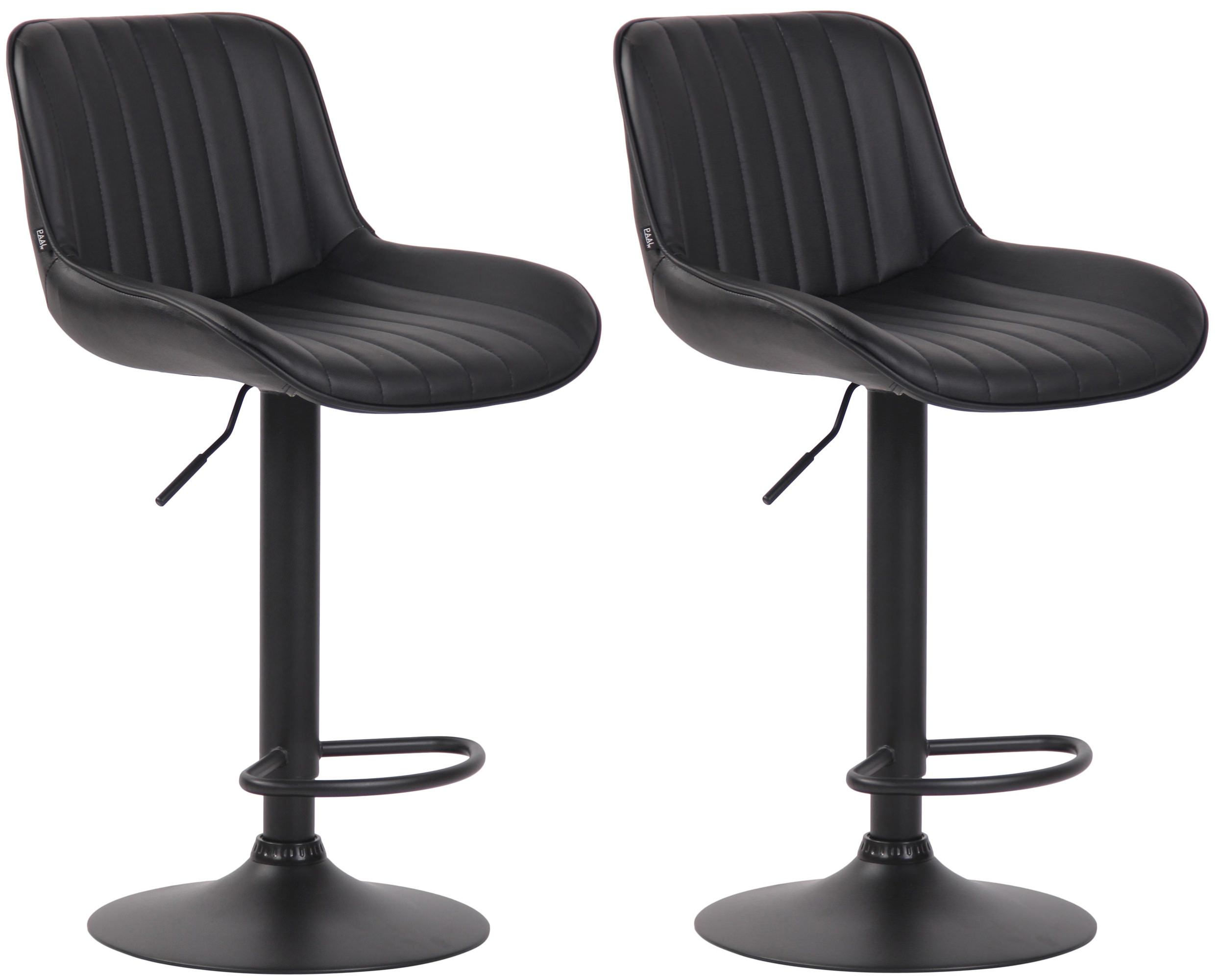 Lot De 2 Tabourets De Bar Lentini Simili Cuir Noir Noir
