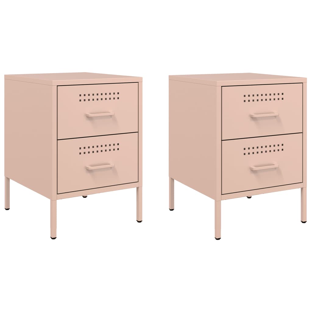 Lot De 2 Tables De Chevet Avec Deux Tiroirs 36 X 39 X 50,5 Dec035632