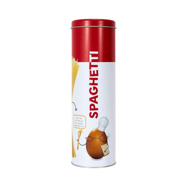Boite À Spaghetti - Cook Concept - Métal Décoré - Rouge Et Blanc