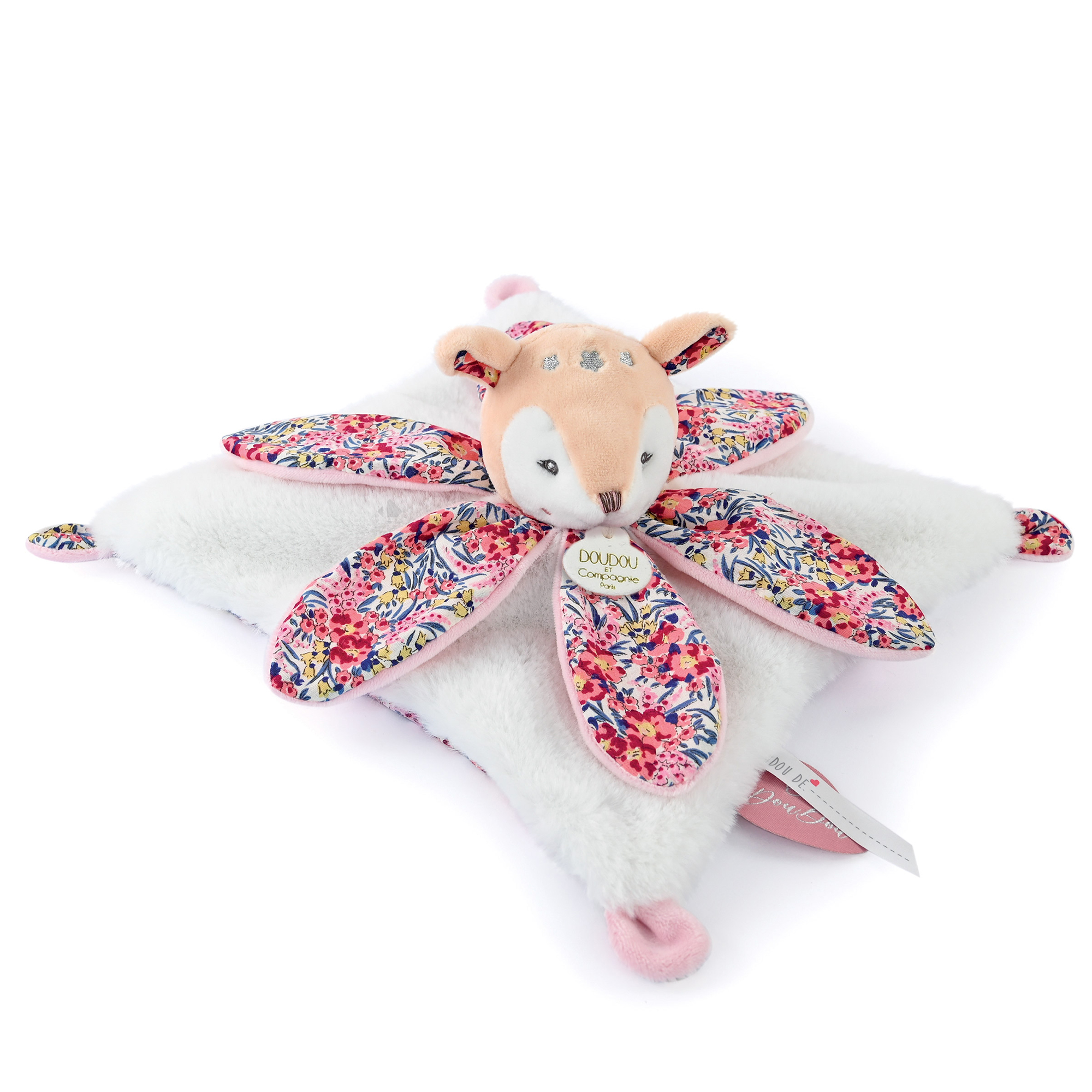 Doudou Pétale 27 Cm Polyester Boh'aime Faon Rose Multicolore