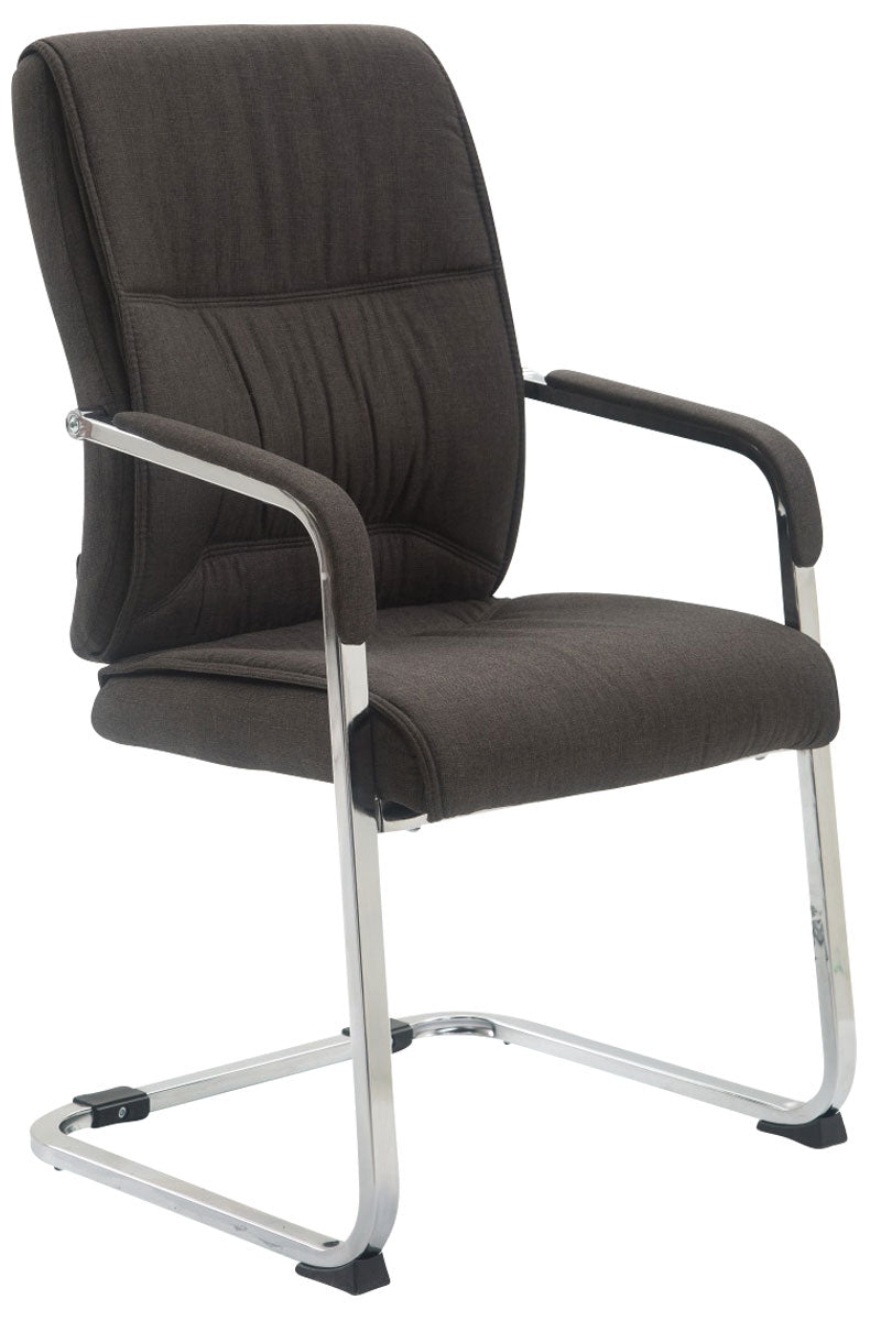 Chaise De Visiteur Xxl Sans Roulettes Confortable Et Design En Tissu Gris Foncé Bur10695