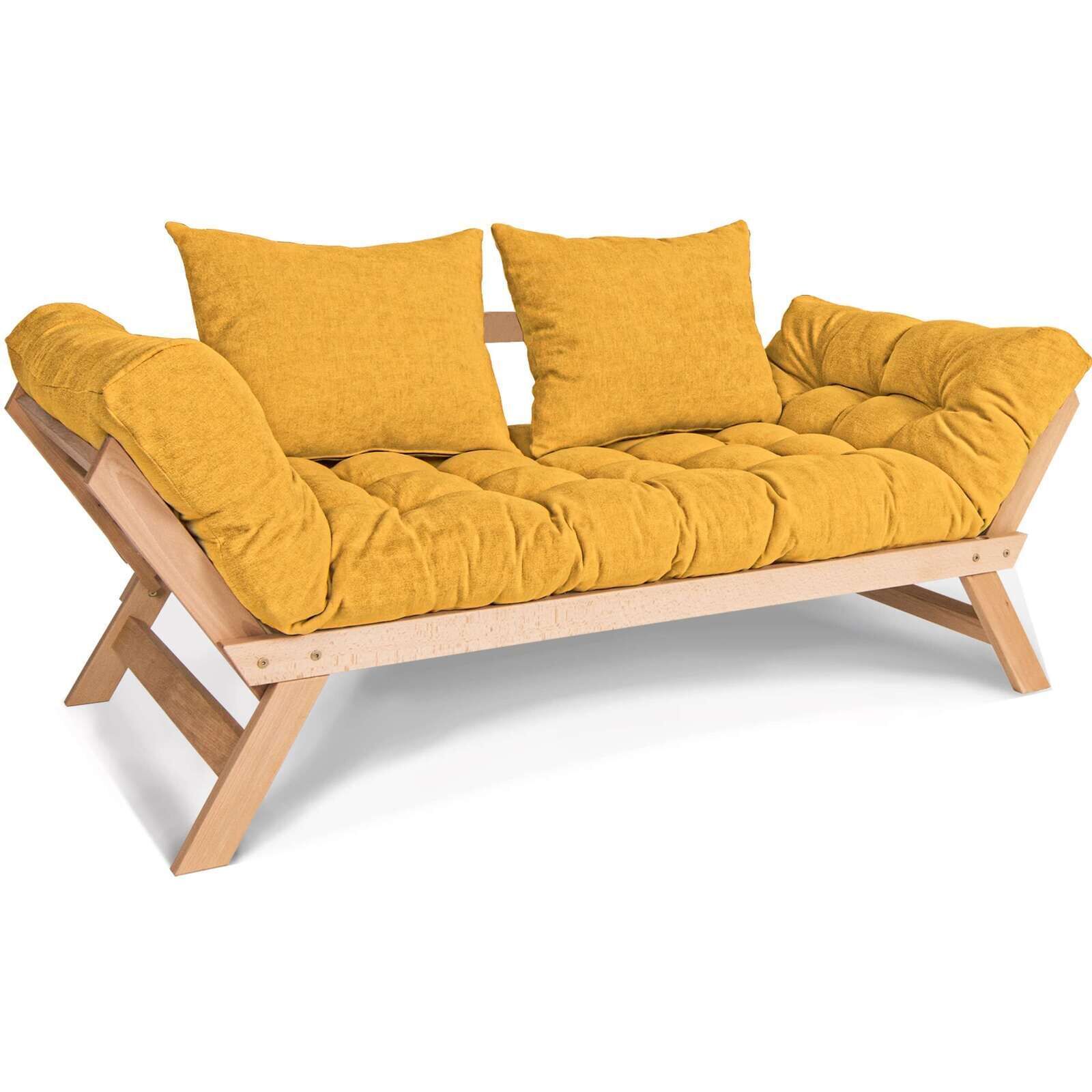 Canapé Lit Allegro - 80 X 203 Cm - Bois Clair Et Marron