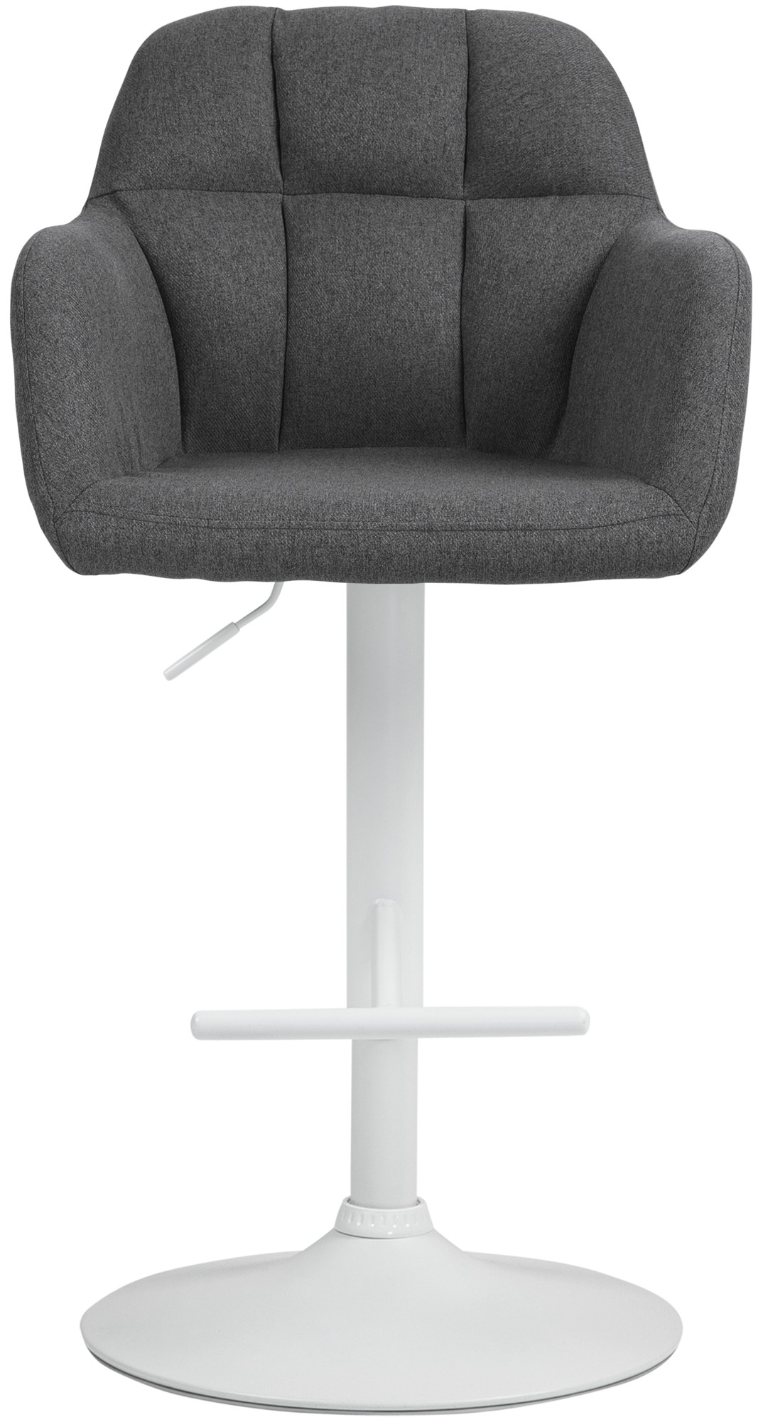 Tabouret De Bar Natoma Tissu Blanc Gris Foncé