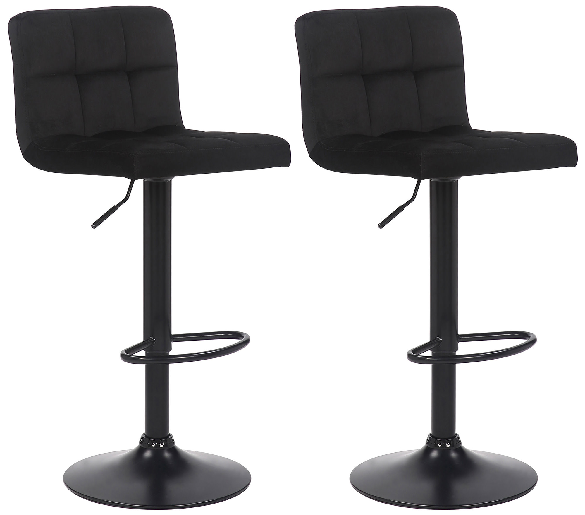 Lot De 2 Tabourets De Bar Feni Velours Noir