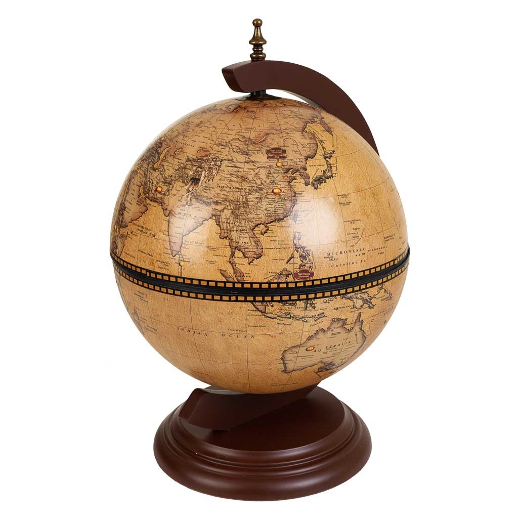 Casier À Vin Globe Terrestre Marron 38x33x48h