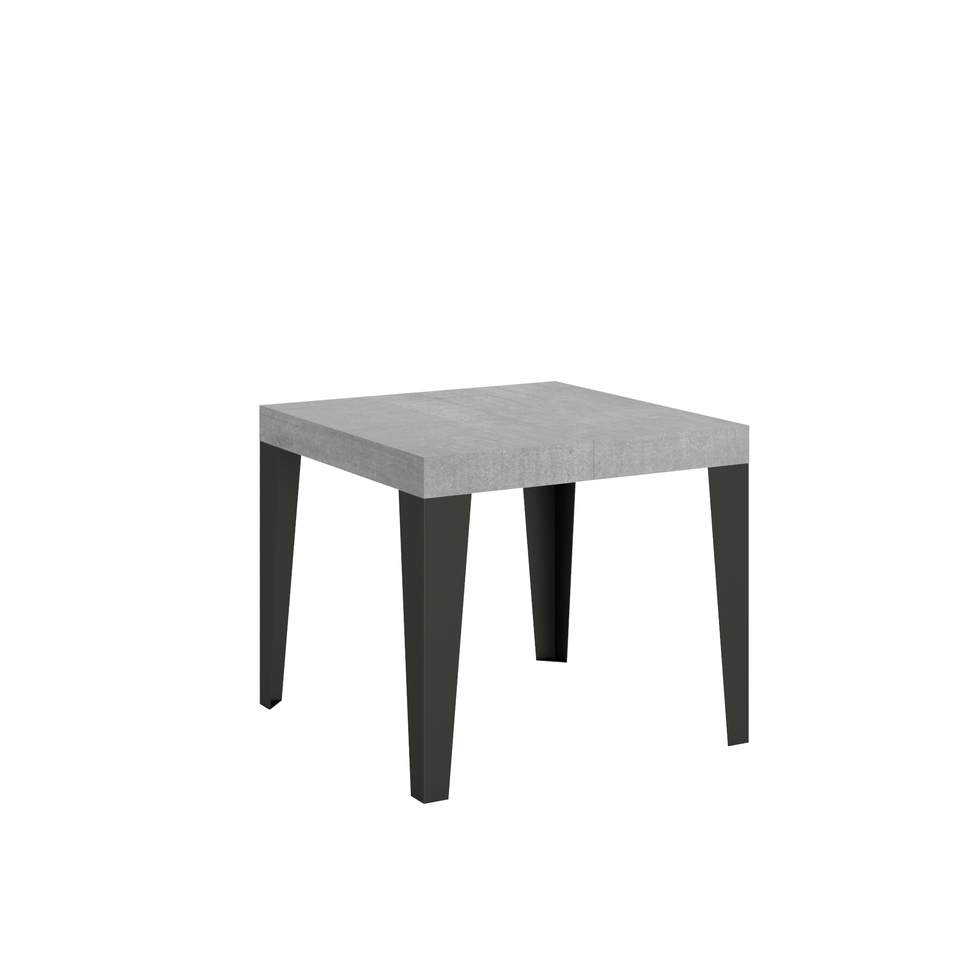 Table Extensible 90x90/246 Cm Flame Cement Structure Anthracite