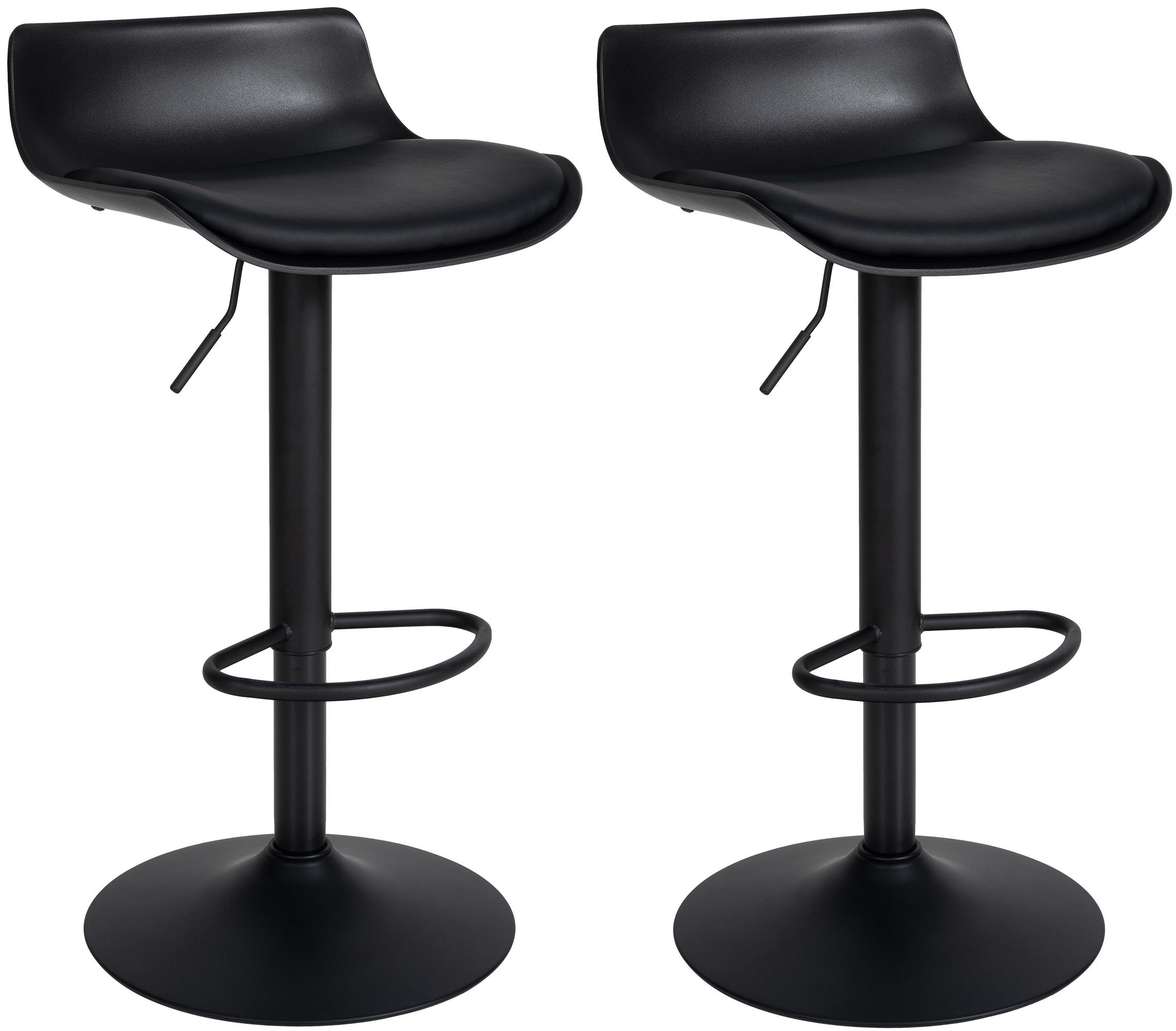Lot De 2 Tabourets De Bar Aveiro Simili Cuir Noir