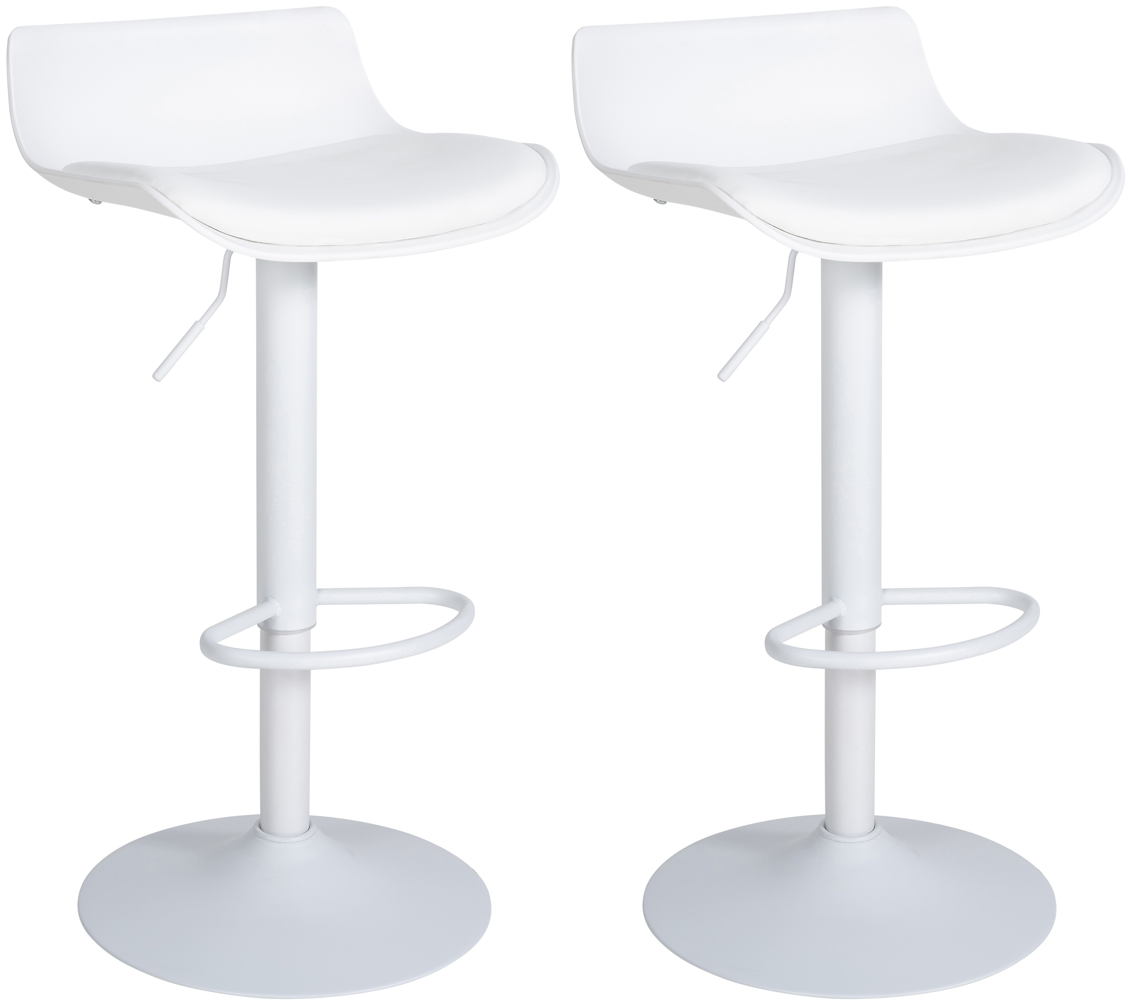 Lot De 2 Tabourets De Bar Aveiro Simili Cuir Blanc