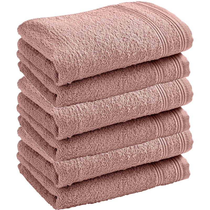Lot De 24 Serviettes Invité Éponge "spa" 30 X 50 Cm / 400 Gr/m² - "spa" Vieux Rose - - "spa" Vieux Rose - Lot De 6 Serviettes Invité 30 X 50 Cm