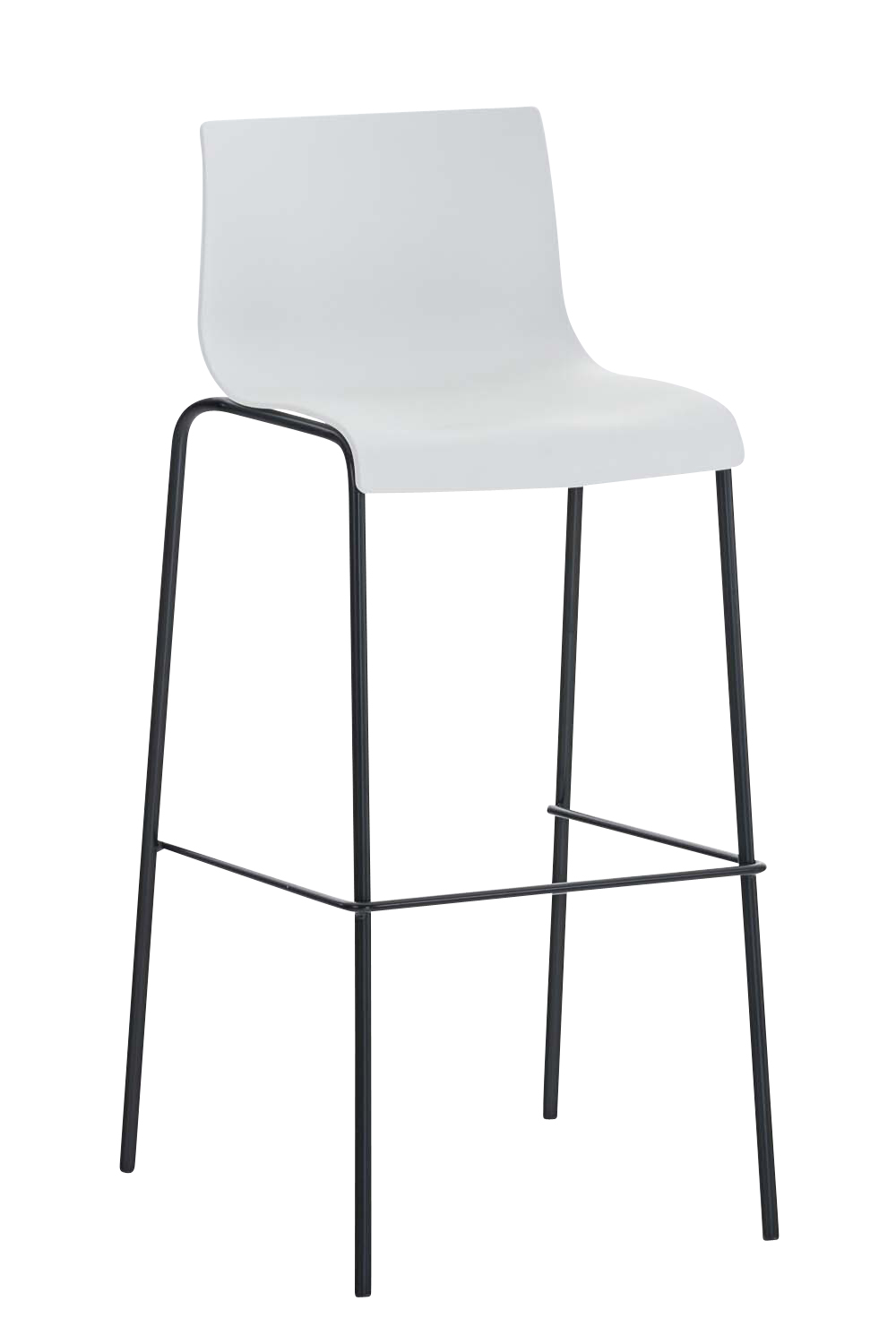 Tabouret De Bar Hoover Structure 4 Pieds Noir Blanc