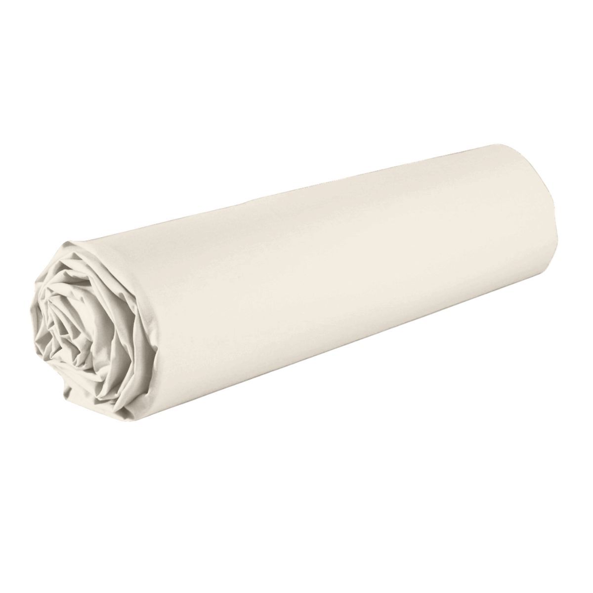 Drap Housse 160x200 Bonnet 35cm 100% Coton Ivoire - Vitalia