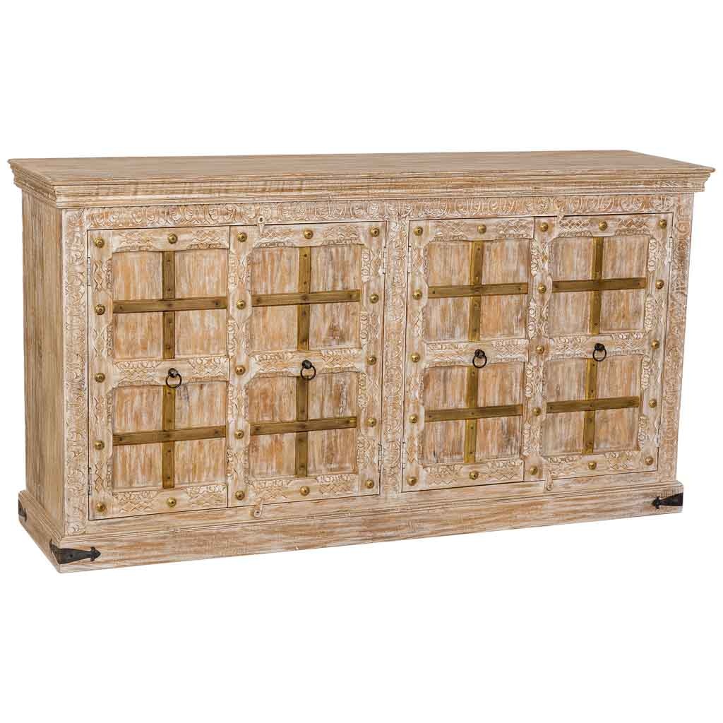 Buffet En Bois Blanc, 180x46x96 Cm (h)