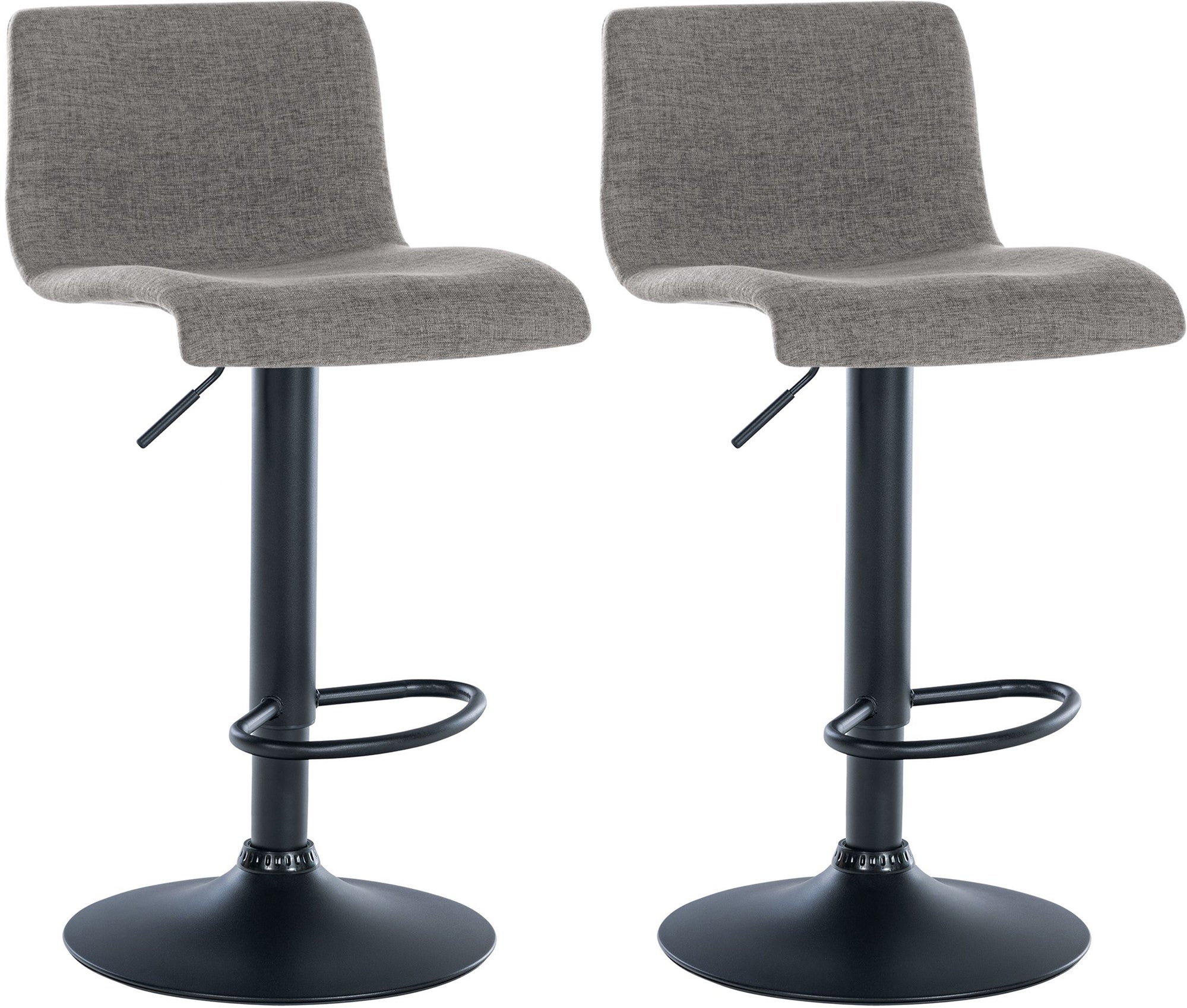 Lot De 2 Tabourets De Bar Design Simple Avec Repose-pieds En Tissu Gris Clair 10_0004053