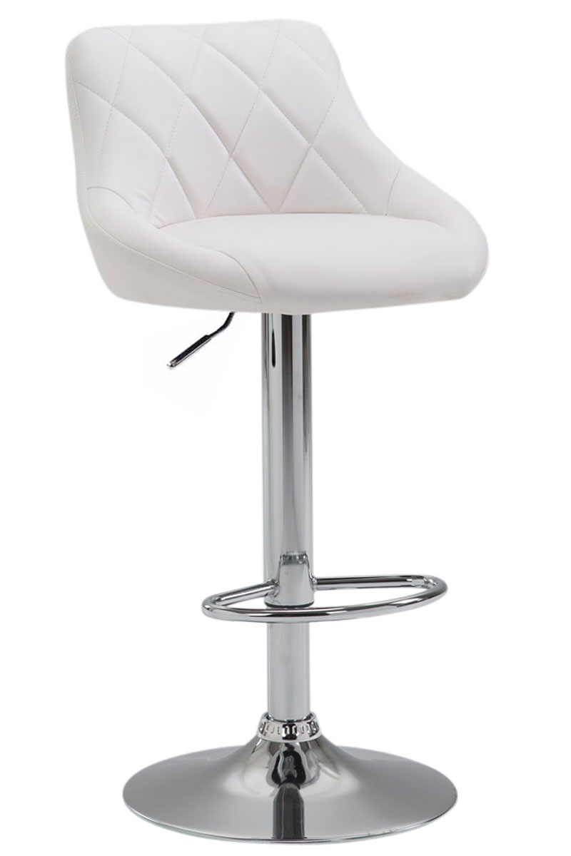 Tabouret De Bar Lazio Simili Cuir Chromé Blanc