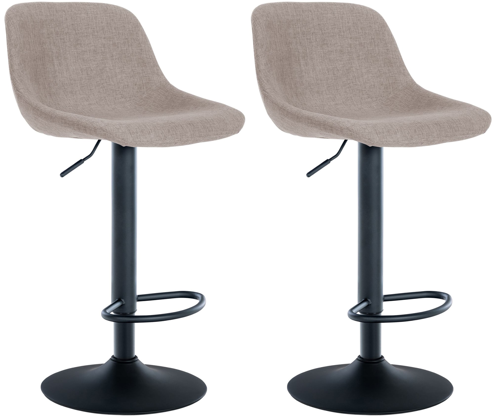 Lot De 2 Tabourets De Bar Loft Tissu Taupe