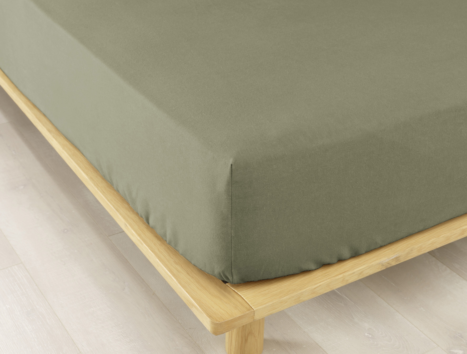 Drap Housse 180x200 +30 Cm Flanelle De Coton Romarin