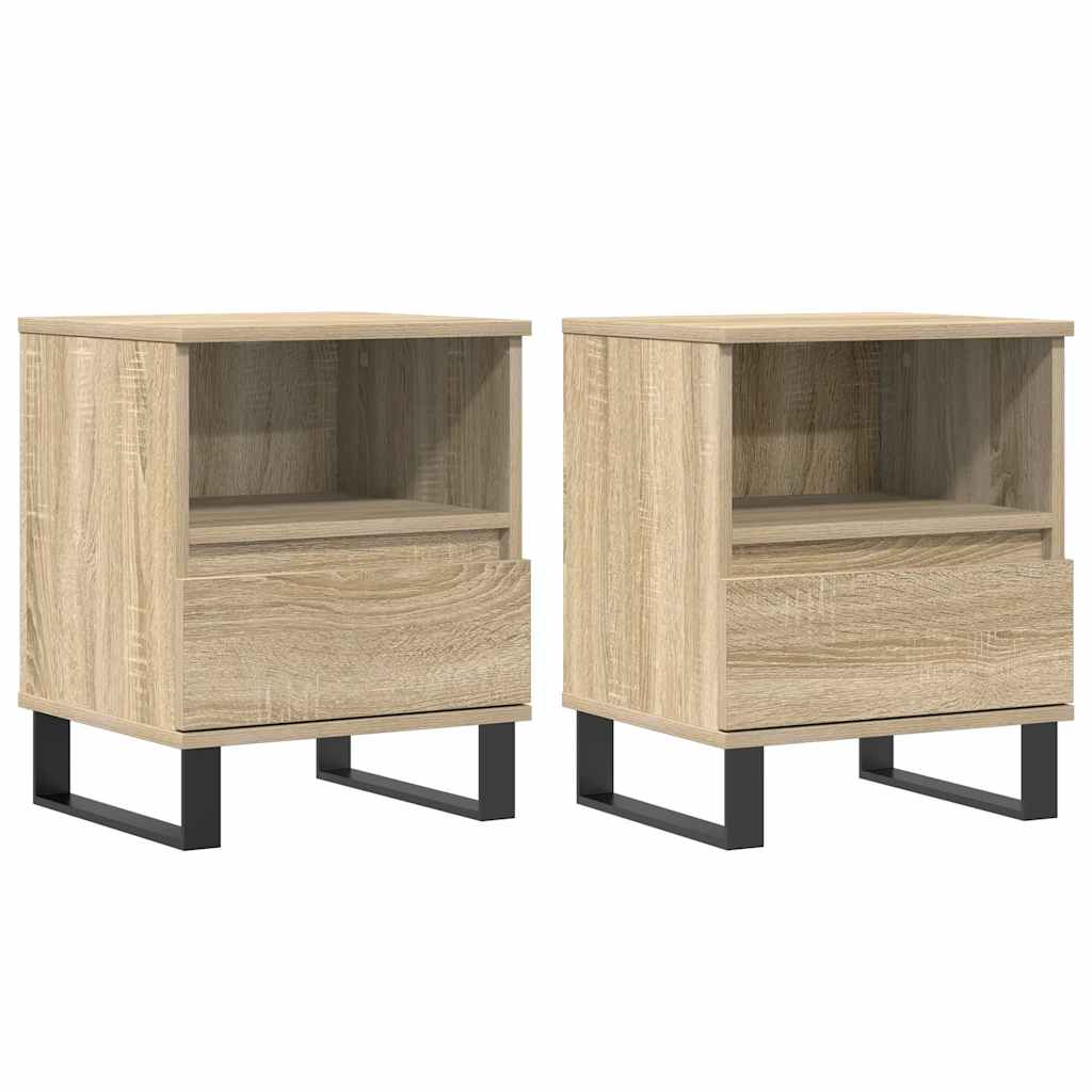 Lot De 2 Tables De Chevet Avec Tiroir Et Compartiment Ouvert 40 X 35 Dec035252