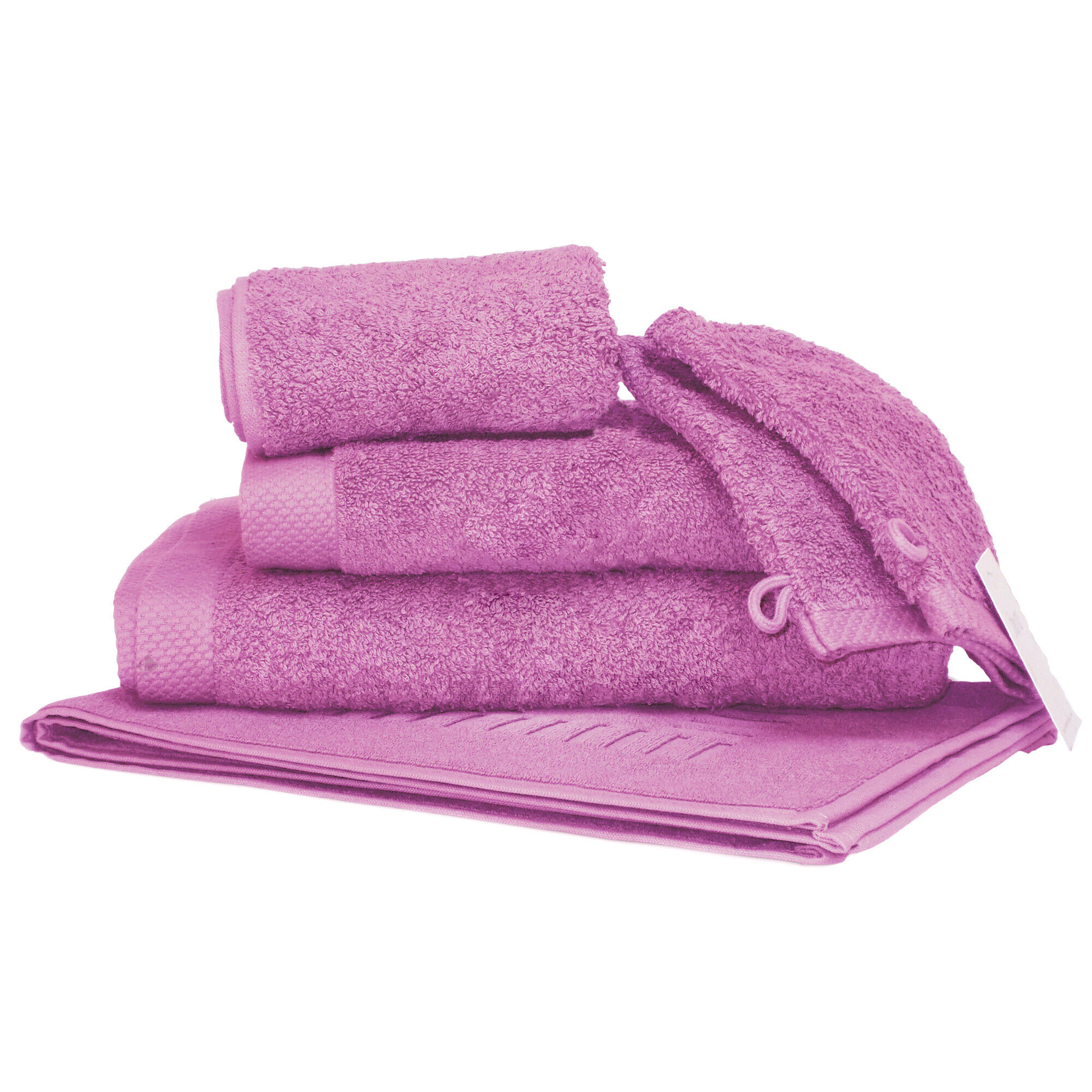 Parure De Bain 6 Pièces Pure Rose Lavande 550g/m2