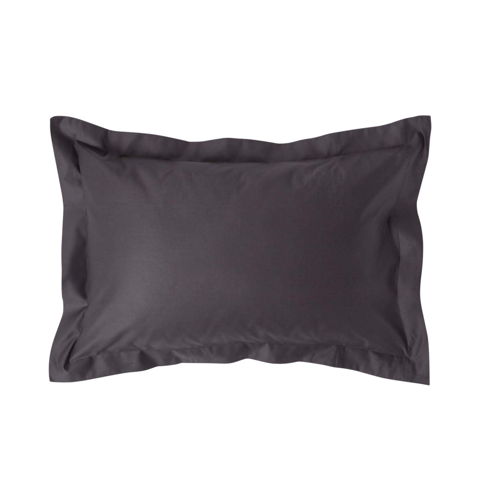 Taie D'oreiller À Volants Premium 50x75cm Gris Fonce Coton Égyptien 1000tc Homescapes