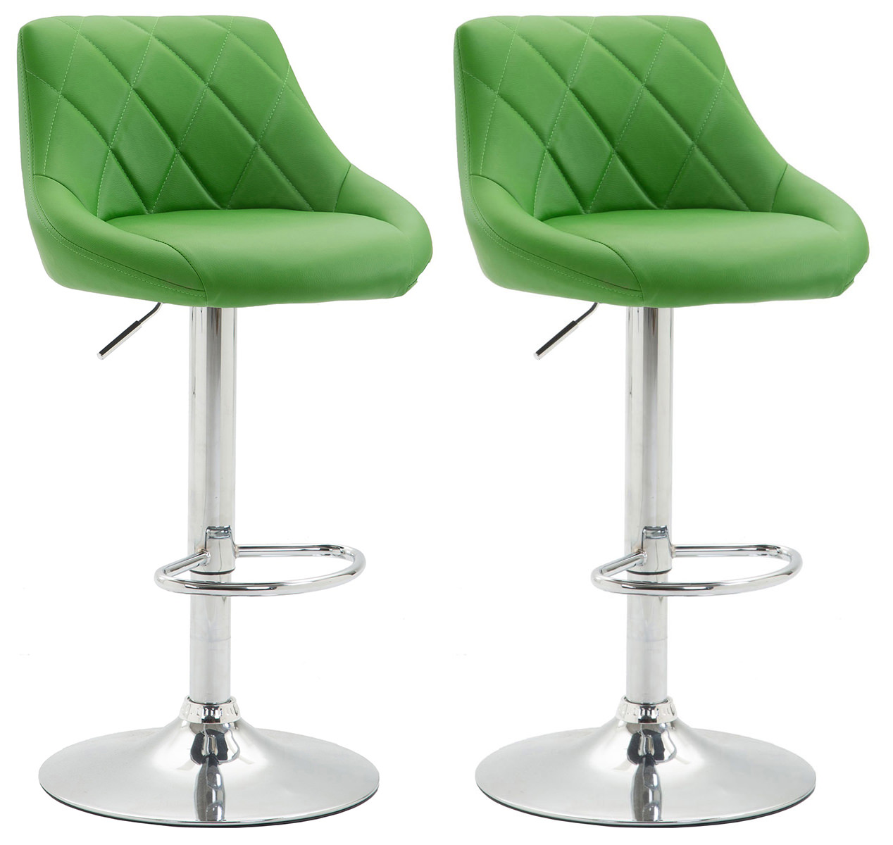 Lot De 2 Tabourets De Bar Lazio Simili Cuir C Vert