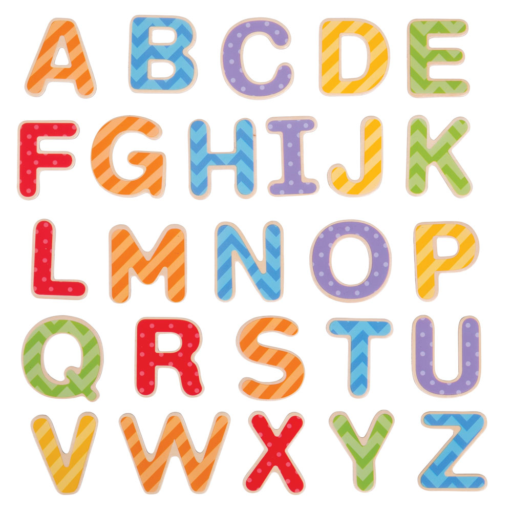 Bigjigs Toys, Lettres Majuscules Magnétiques En Bois, Adaptées Aux ges Dès 3 Ans
