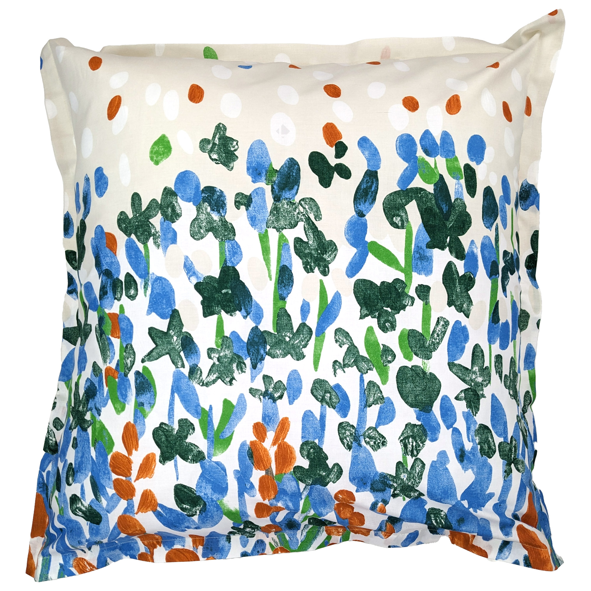 Taie D'oreiller Uni 65x65 Cm En Coton Évasion Blanc Vert