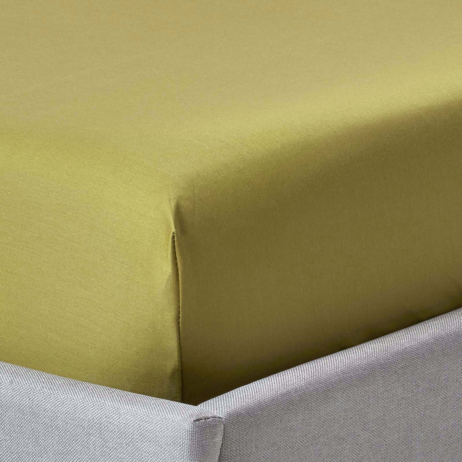 Drap-housse Premium 46cm 180x200cm Vert Coton Égyptien 1000tc Homescapes