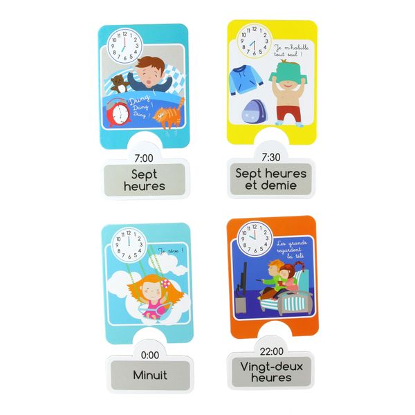Jeu Éducatif - Jeux 2 Momes - Cartes Éducatives - Apprentissage De L'heure - Multicolore