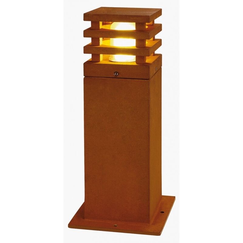 Rusty Led 40 Carre, Borne, Fonte Rouillée, Led 3000k, Ip55