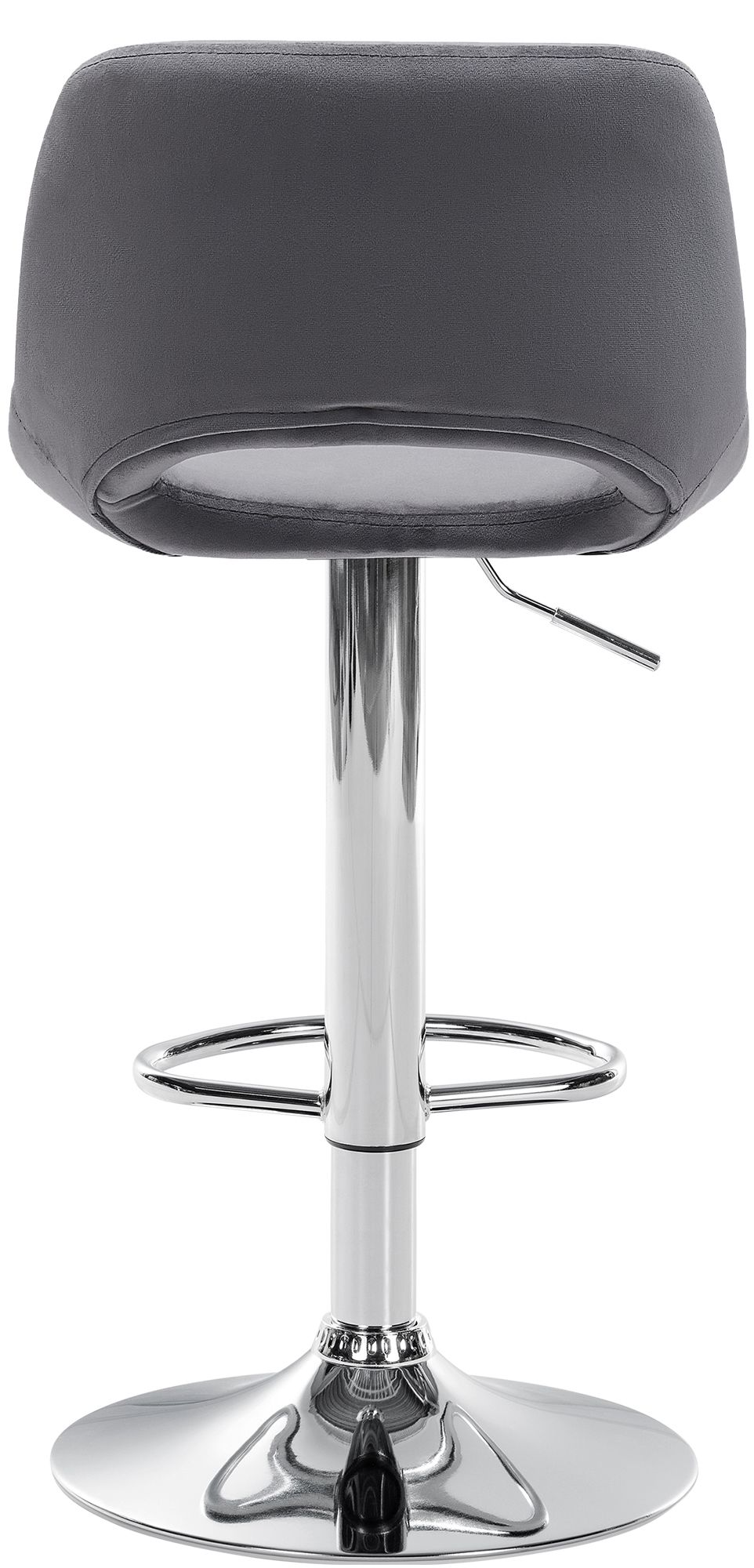 Tabouret De Bar Camden Velours Chrome Gris Foncé