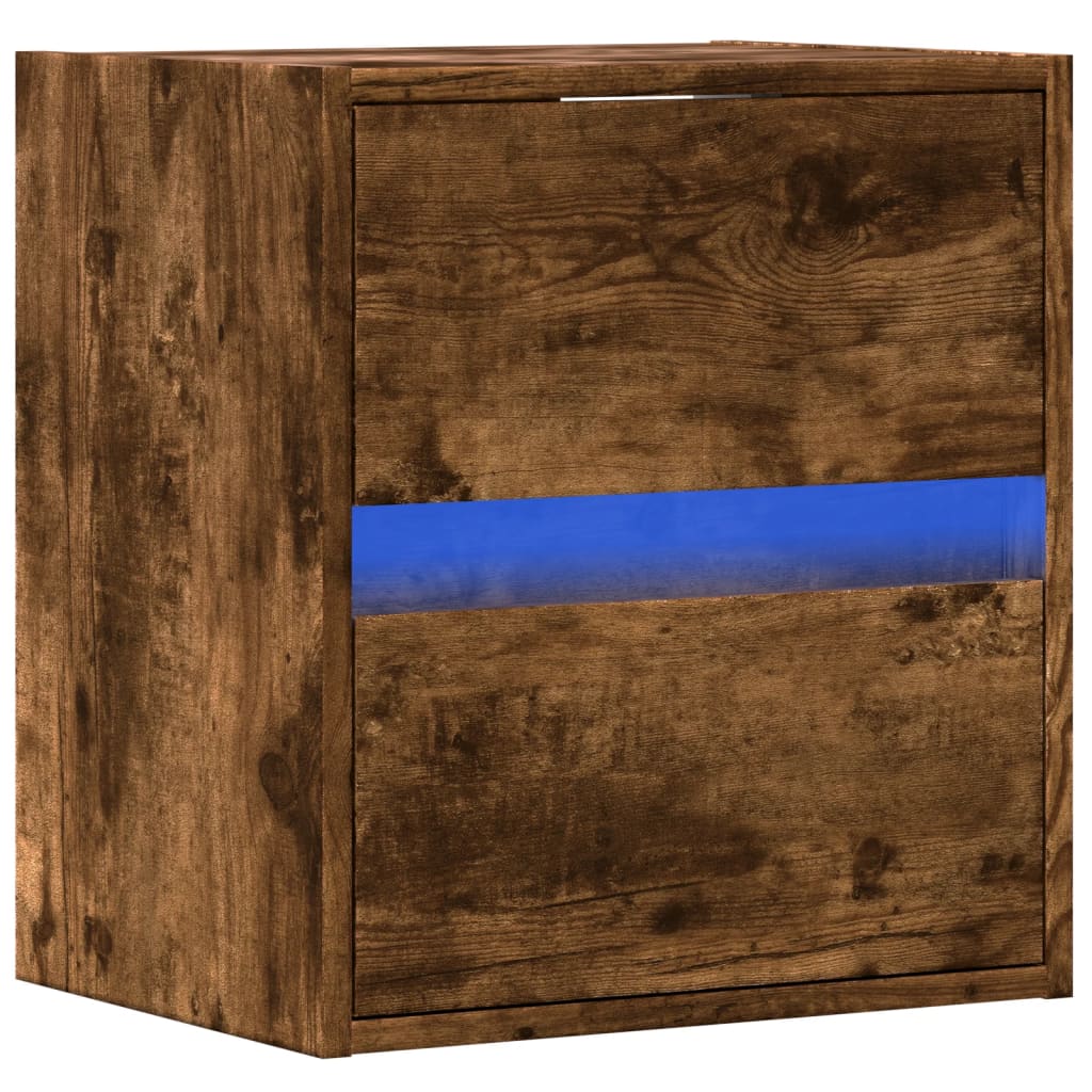 Table De Chevet Murale Avec Lumières Led 41 X 31 X 45 Cm En Dec034174