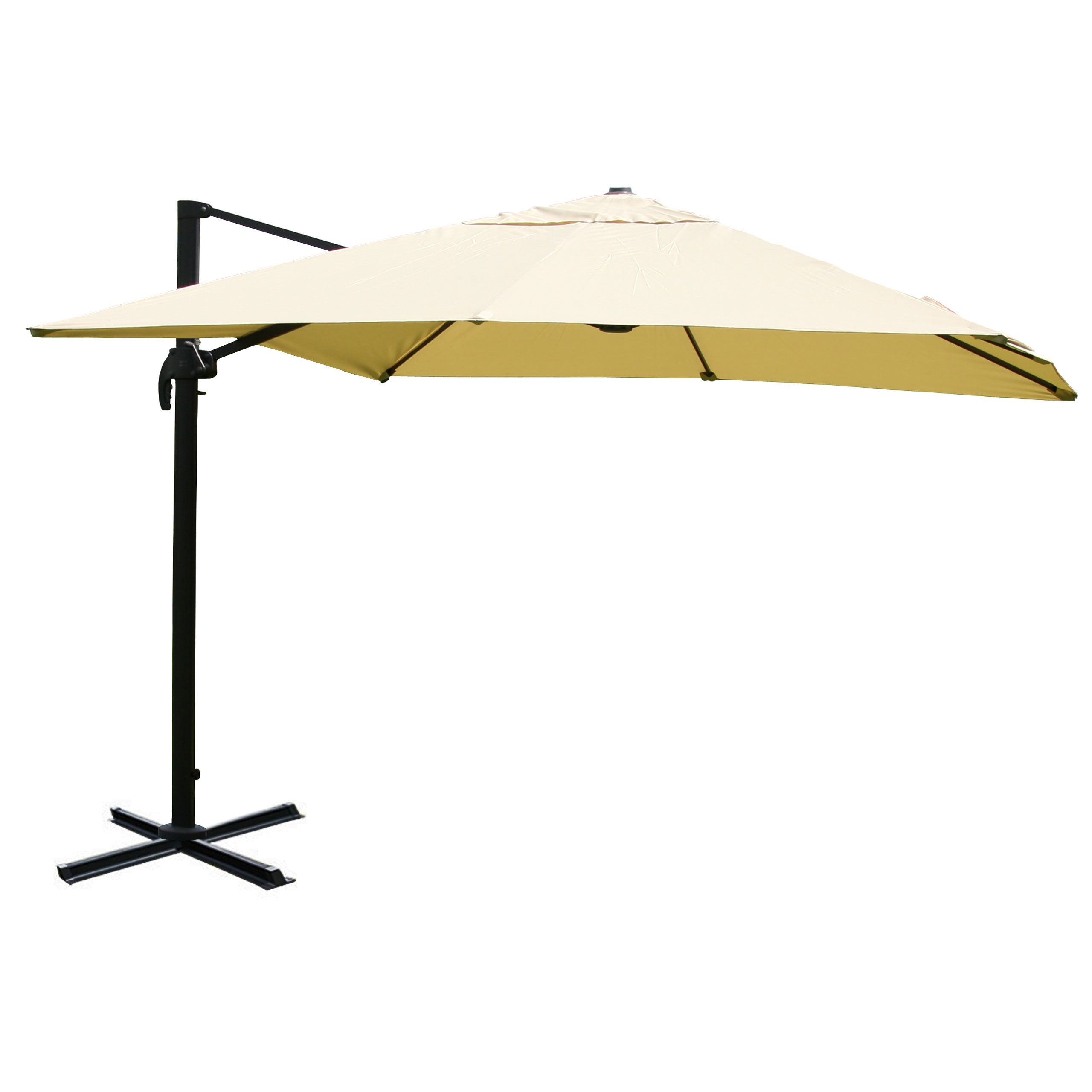 Décoshop26 04_0003311 Parasol De Terrasse Parasol D'aire De Jeux Commerciale Rectangle Aluminium, Crème