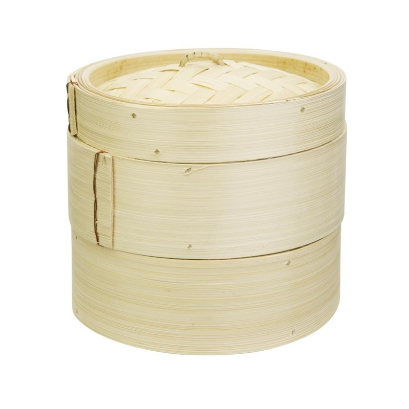 Panier Vapeur En Bambou 203 Mm Avec 1 Couvercle - Lot De 2 - Vogue