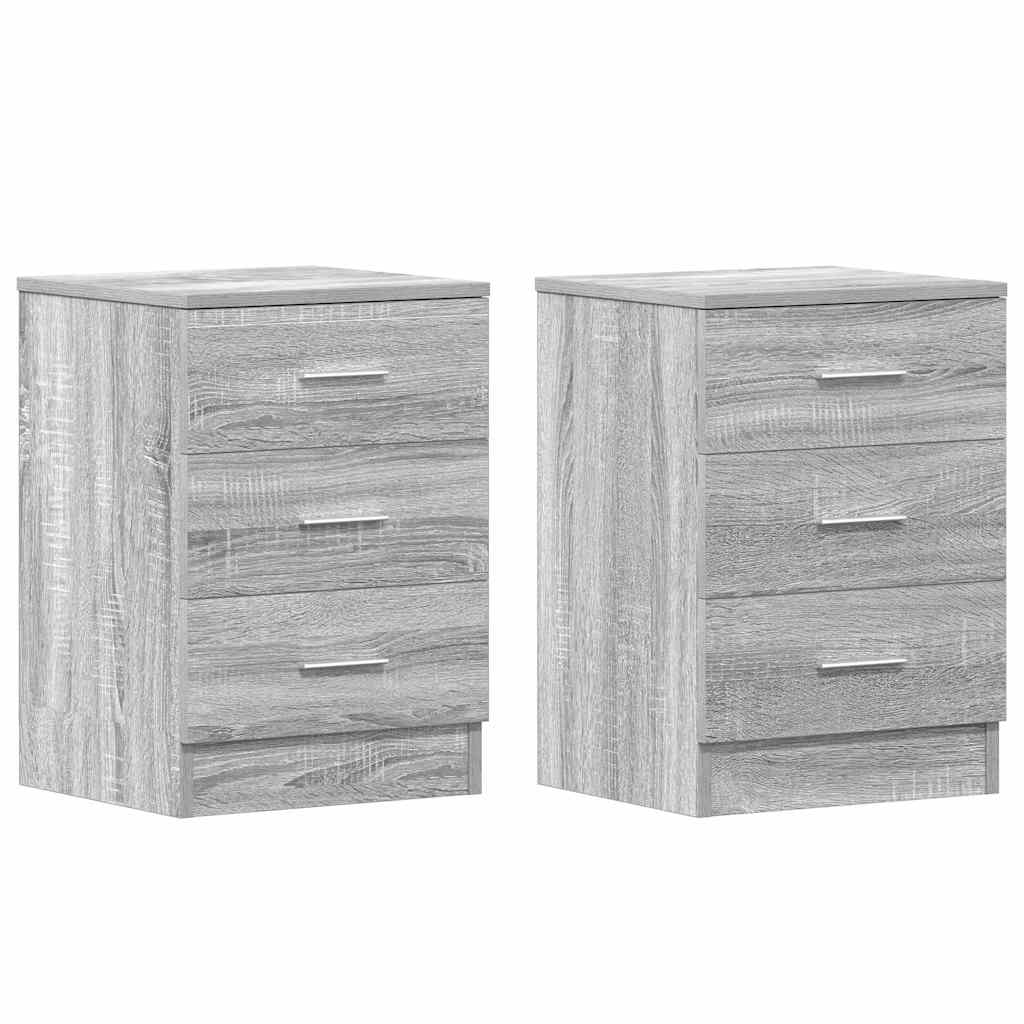 Lot De 2 Tables De Chevet Avec 3 Tiroirs 38 X 35 X 56cm Dec035655