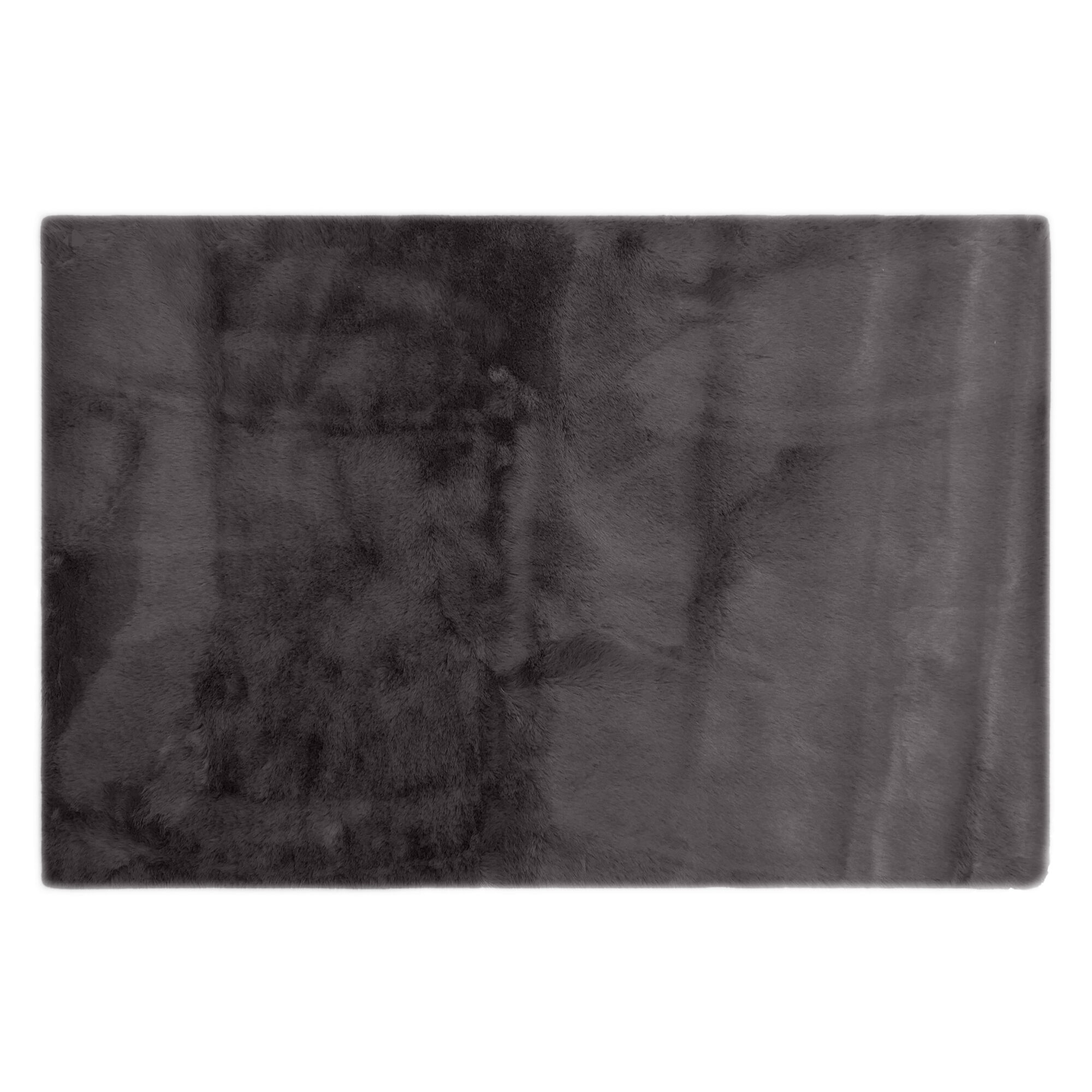Tapis Rectangulaire 60x90 Cm Woodland Fausse Fourrure Gris Bison