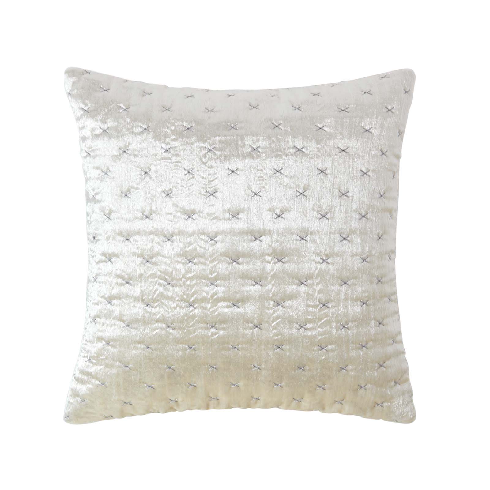 Housse De Coussin En Velours Piqué Ivoire, 40x40cm - Homescapes