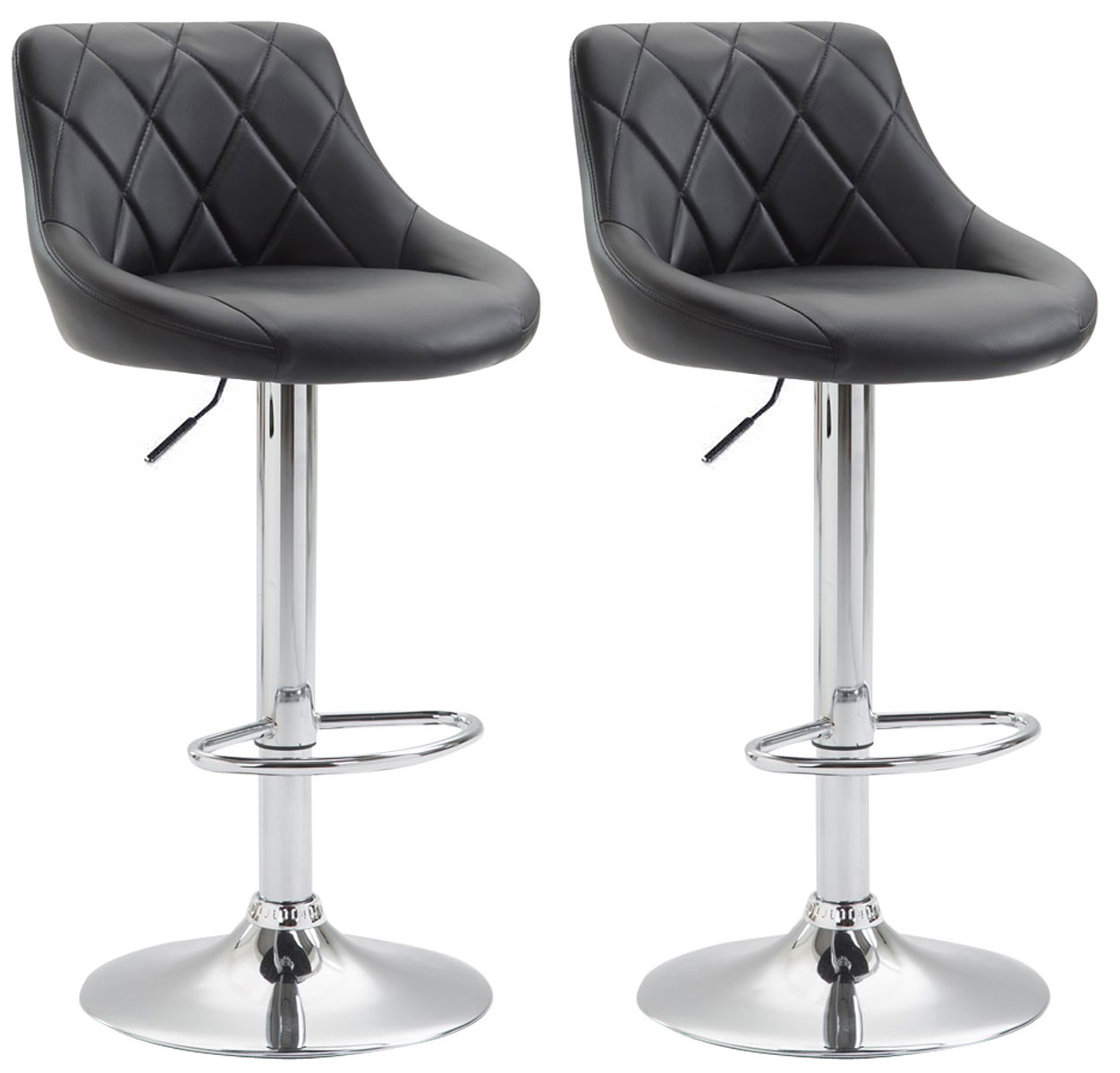 Lot De 2 Tabourets De Bar Lazio Simili Cuir C Noir