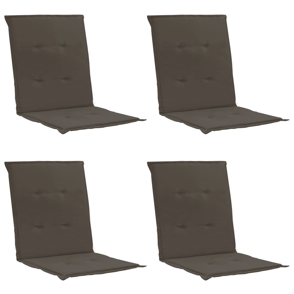 Lot De 4 Coussins De Chaise De Jardin 100% Polyester Imperméable Anthracite 100x50x3 Cm Dec021677
