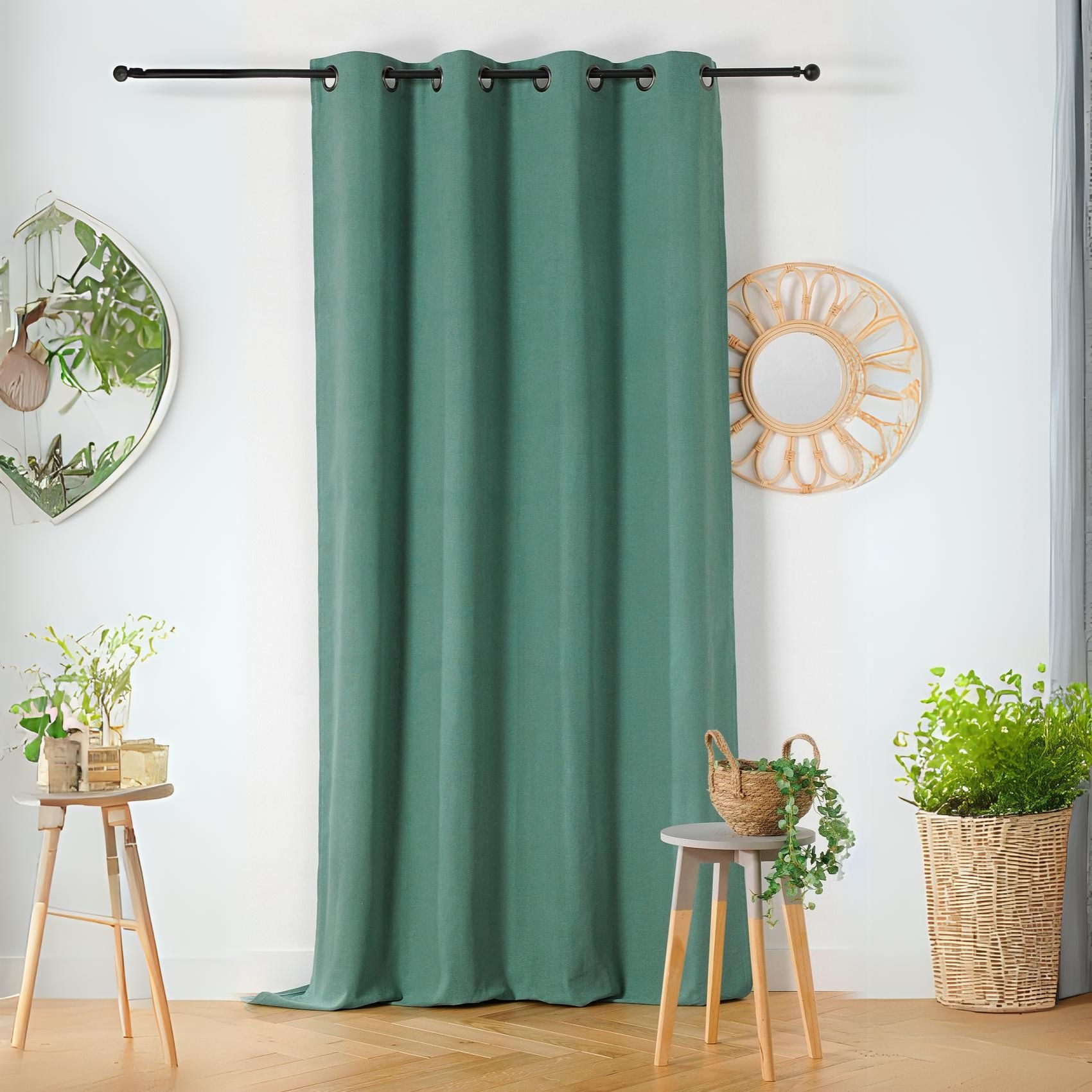 Rideau D'ameublement Linder 135 X 240 Cm Vert Coton Lin