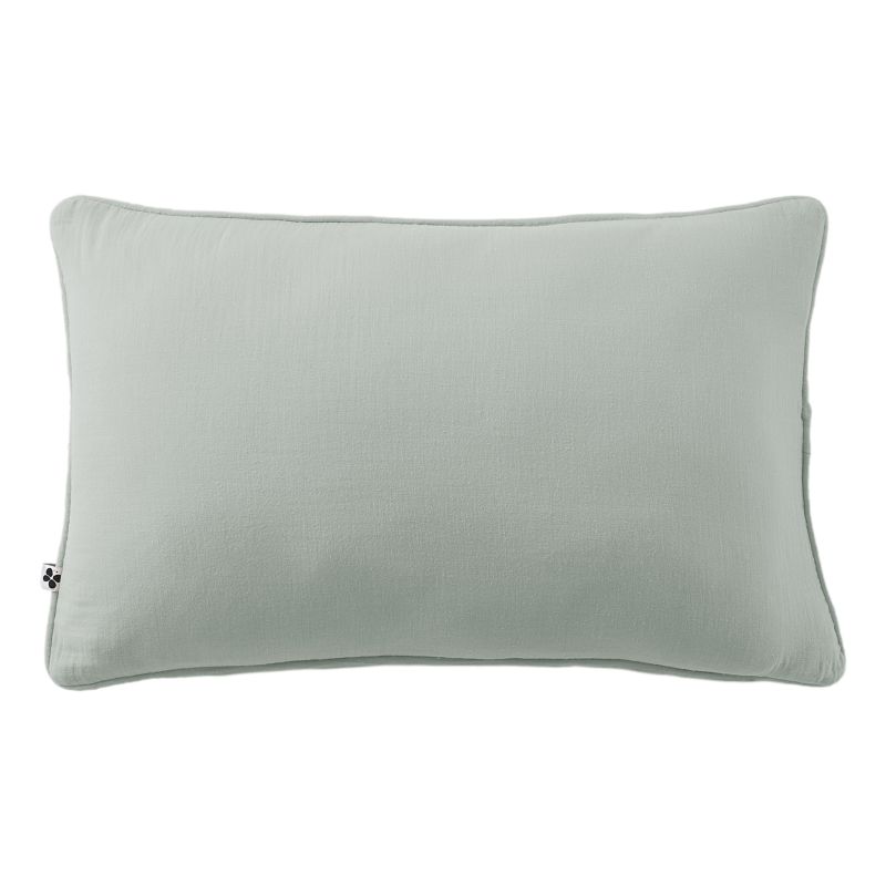 Coussin Déhoussable Avec Passepoil "gaïa" 40 X 60 Cm "gaze De Coton" L'Effet Papillon - Gaia Eucalyptus -