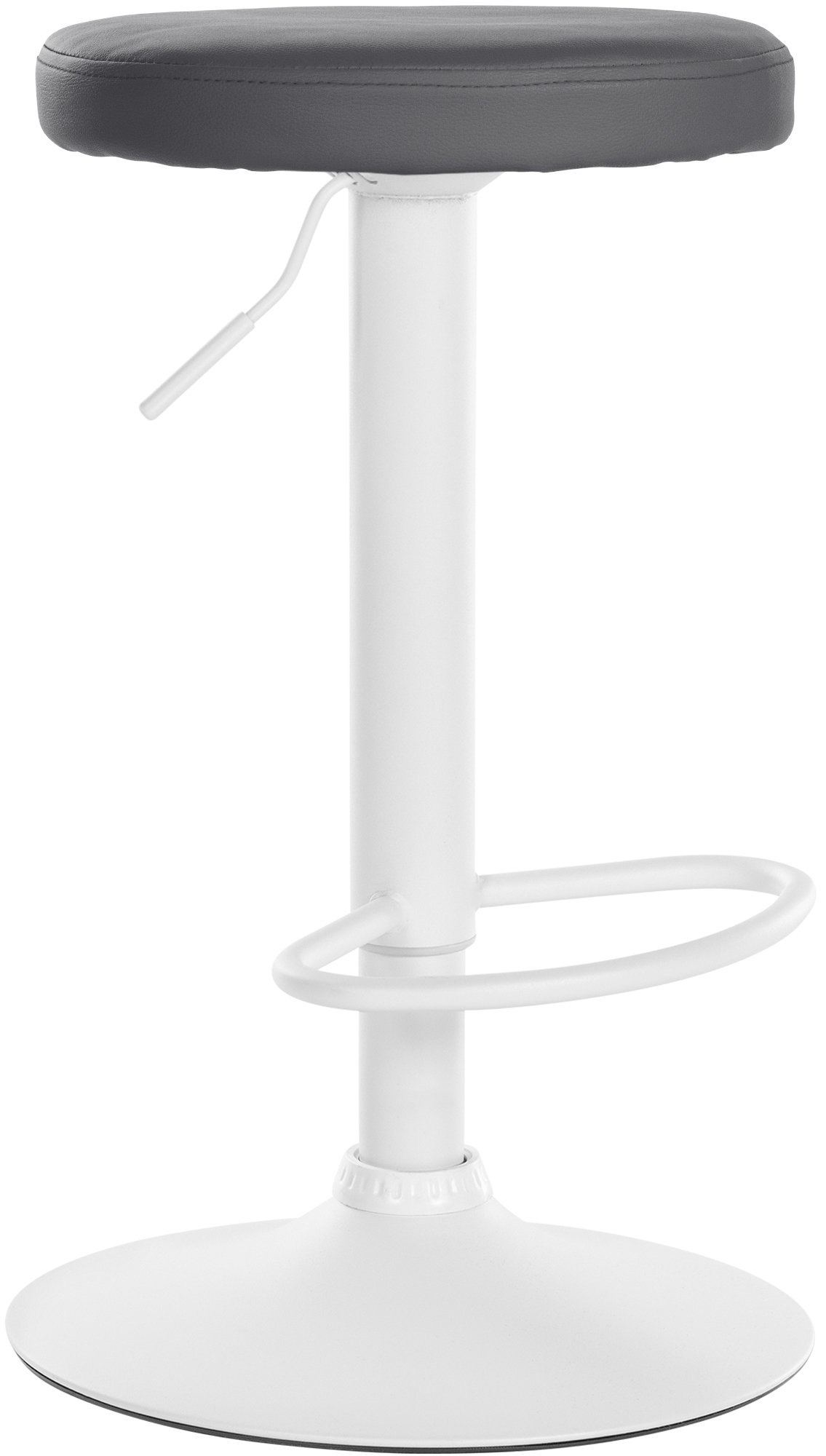 Tabouret De Bar Ponte Simili Cuir Blanc Gris