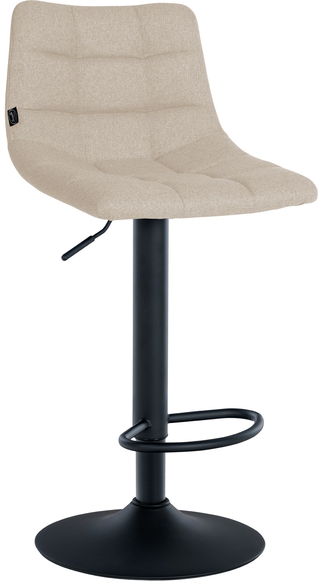 Tabouret De Bar Jerry Tissu Noir Crème