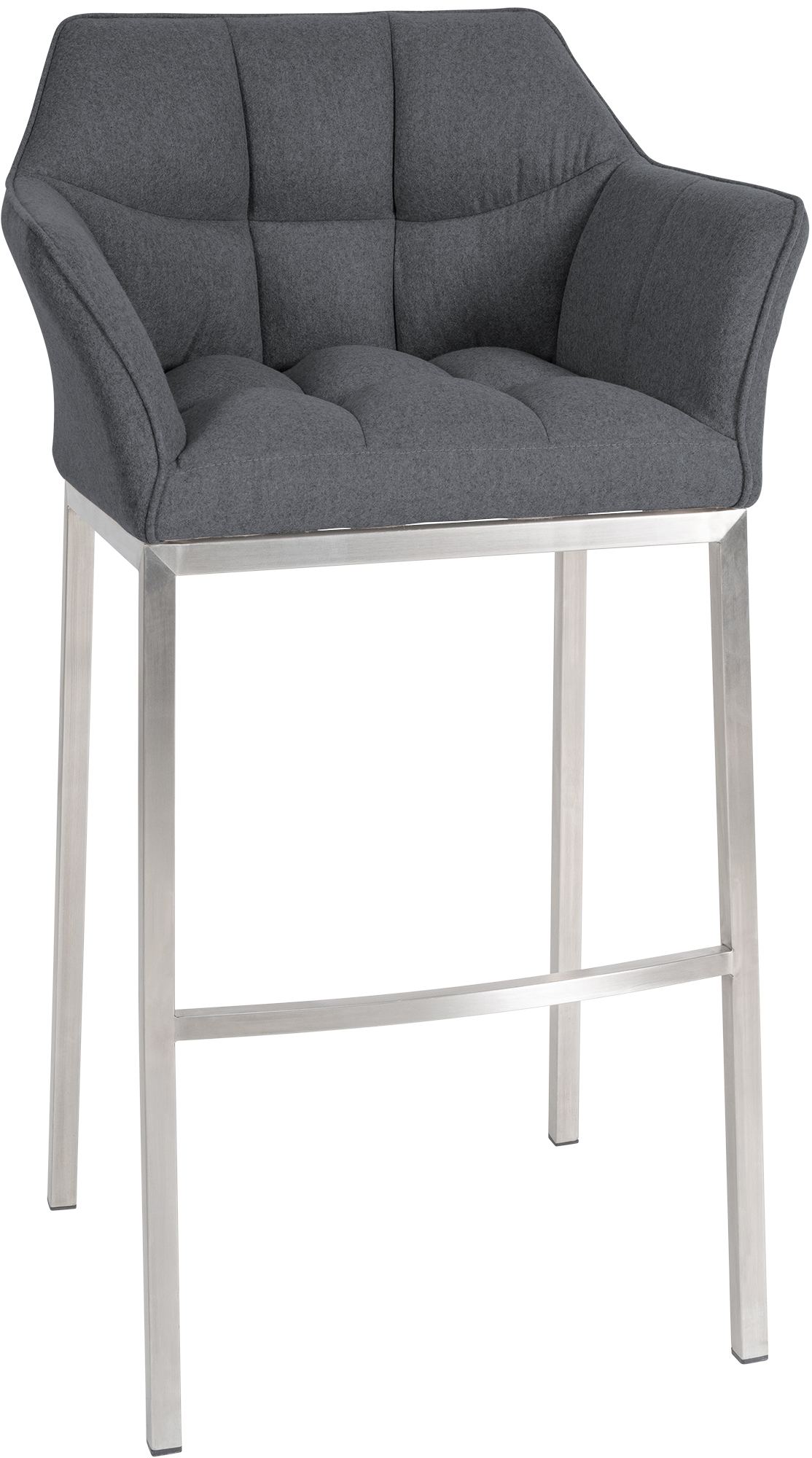 Tabouret De Bar Damaso E Feutre Avec Structure 4 Pieds Gris