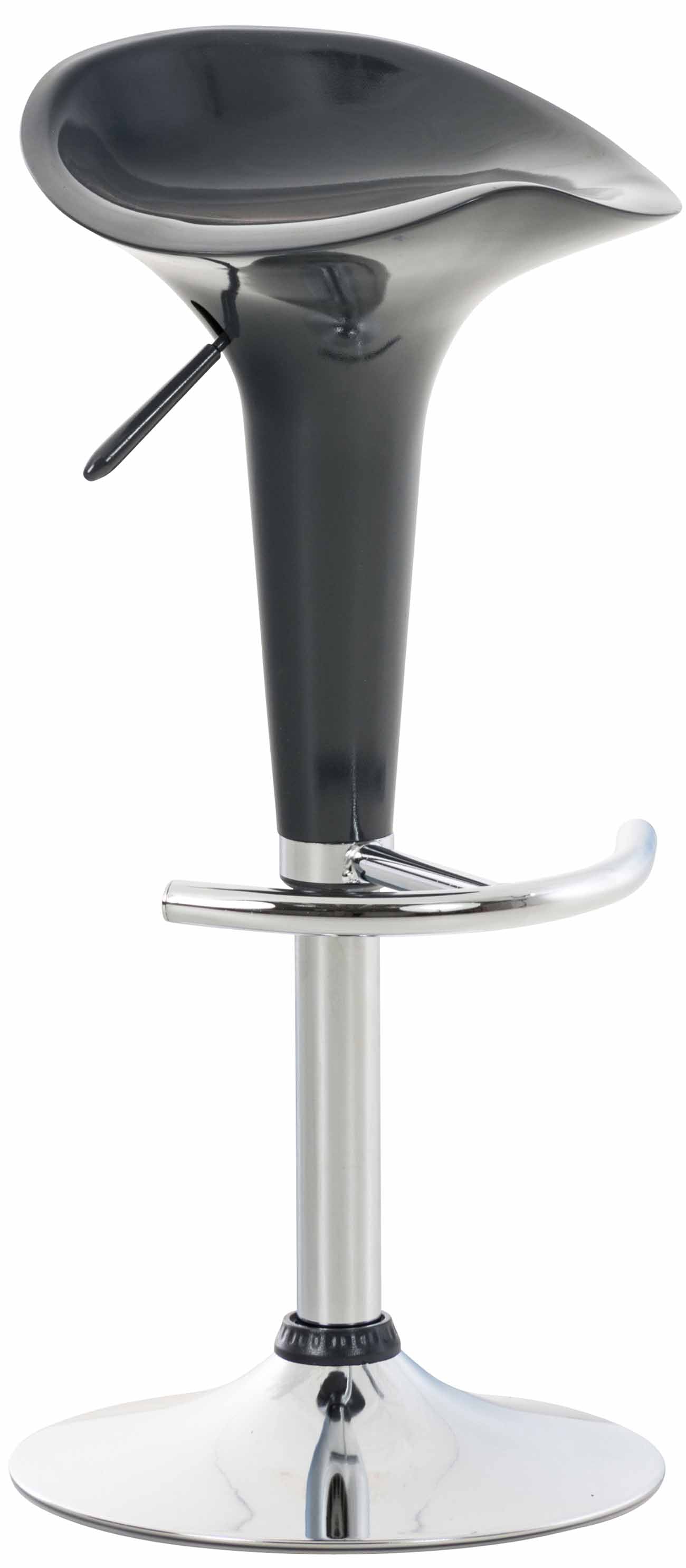 Tabouret De Bar X1 Avec Repose-pieds Assise Pivotante En Plastique Gris Et Métal Chromé 10_0005370