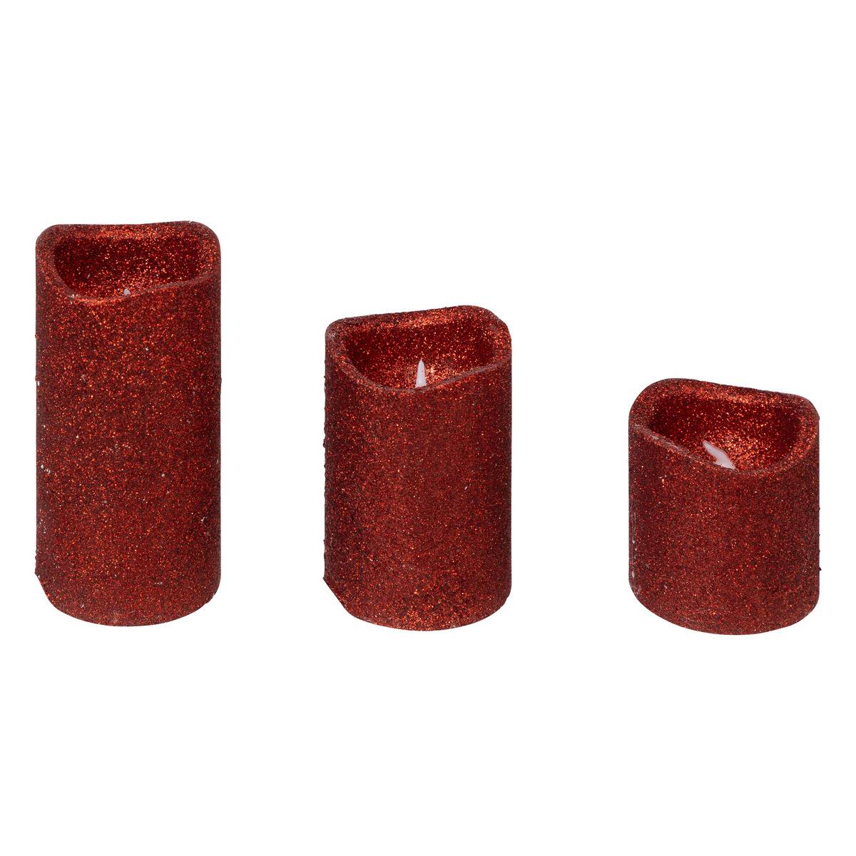 Bougies Led Colorama De Noël Lot De 3 Rouge - Feeric Lights & Christmas