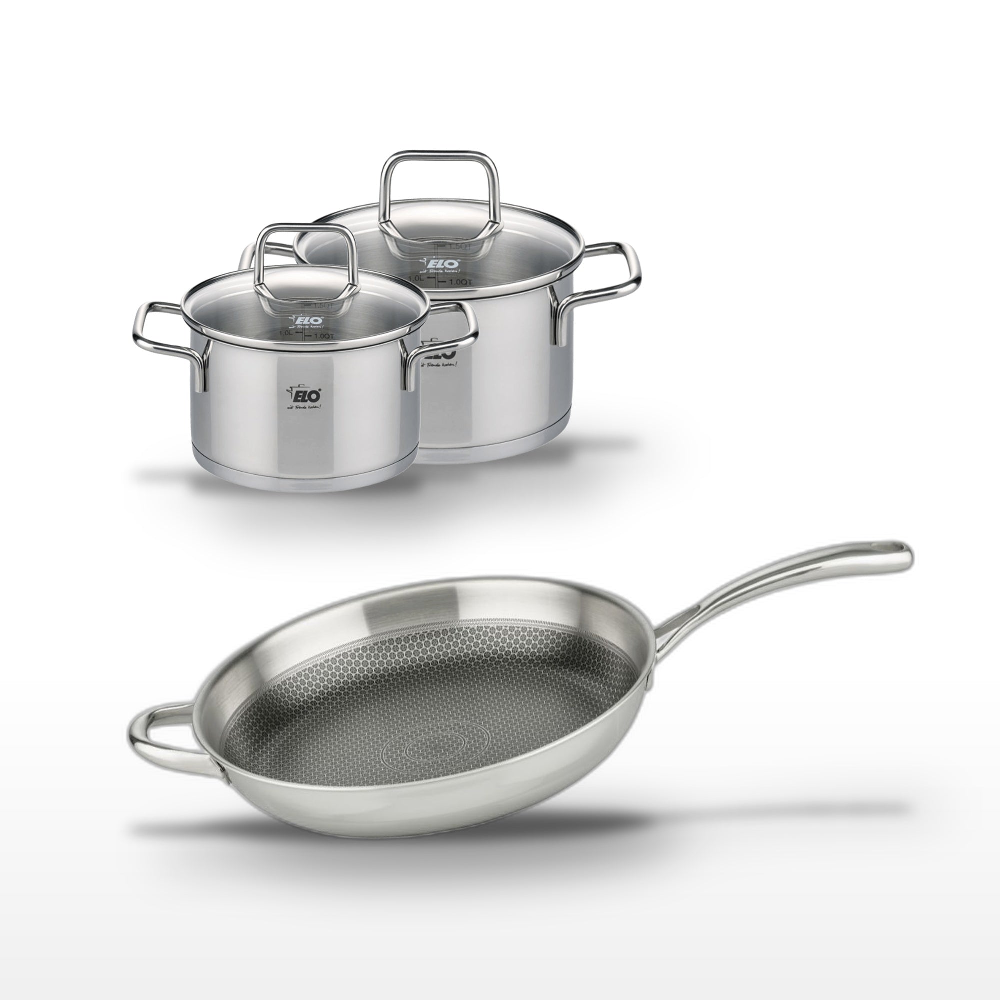 Batterie De Cuisine 1 Poêle 32cm + 2 Faitouts Relief Evolution
