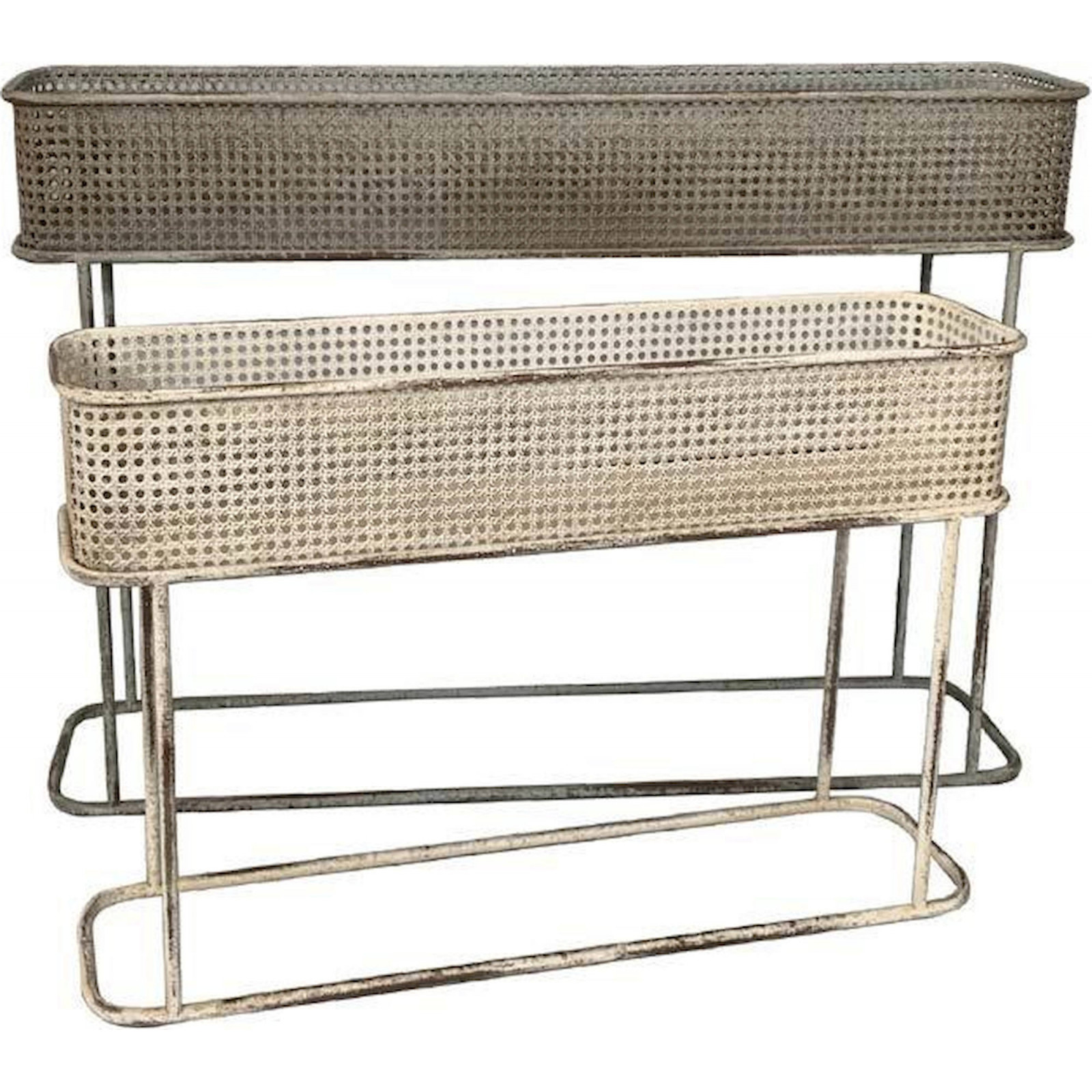 Cache-pot Élégant En Métal Gris Effet Vieilli - Gris Vieilli Épuré Et Tendance