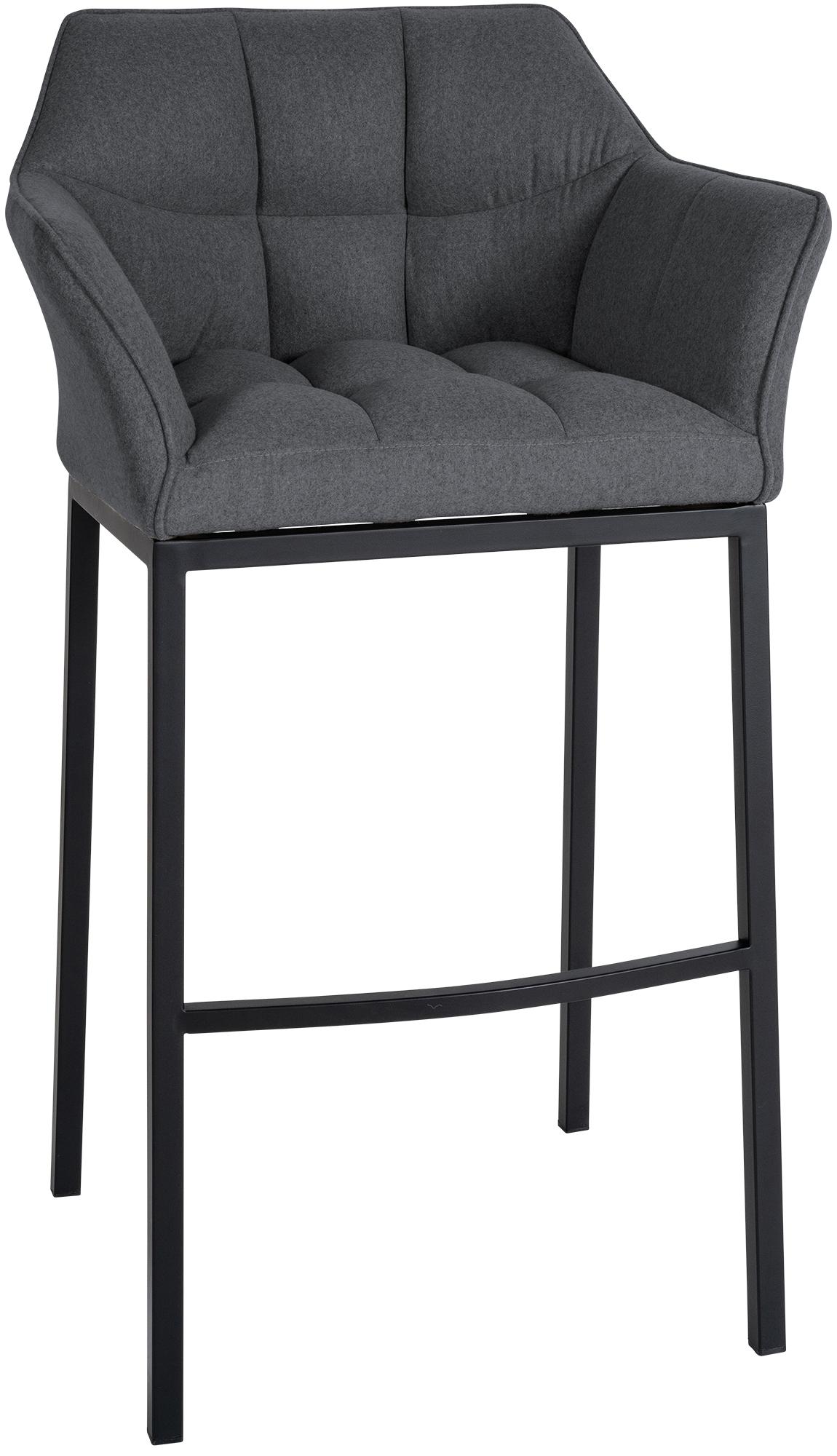 Tabouret De Bar Damaso B Feutre Avec Structure 4 Pieds Gris