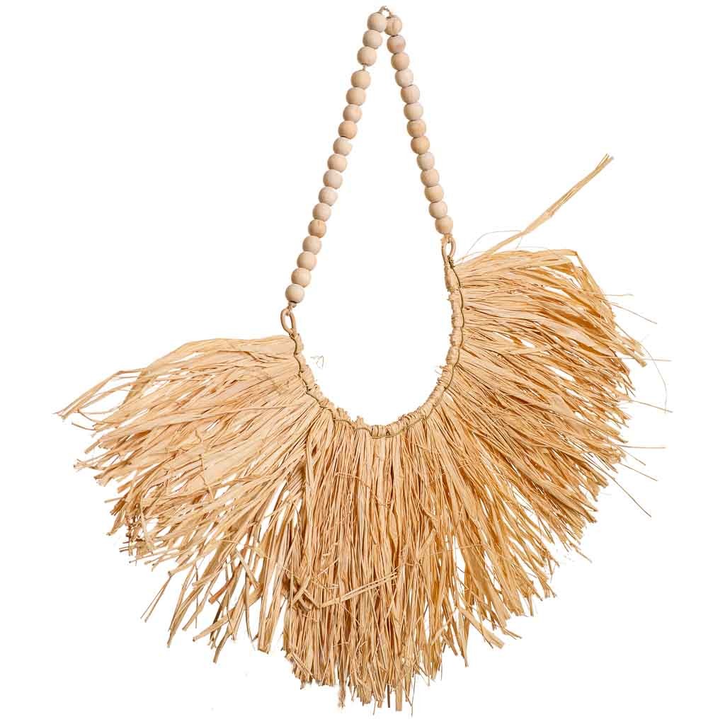 Collier Décoratif Mural En Fibre Naturelle Marron 26x02x13h